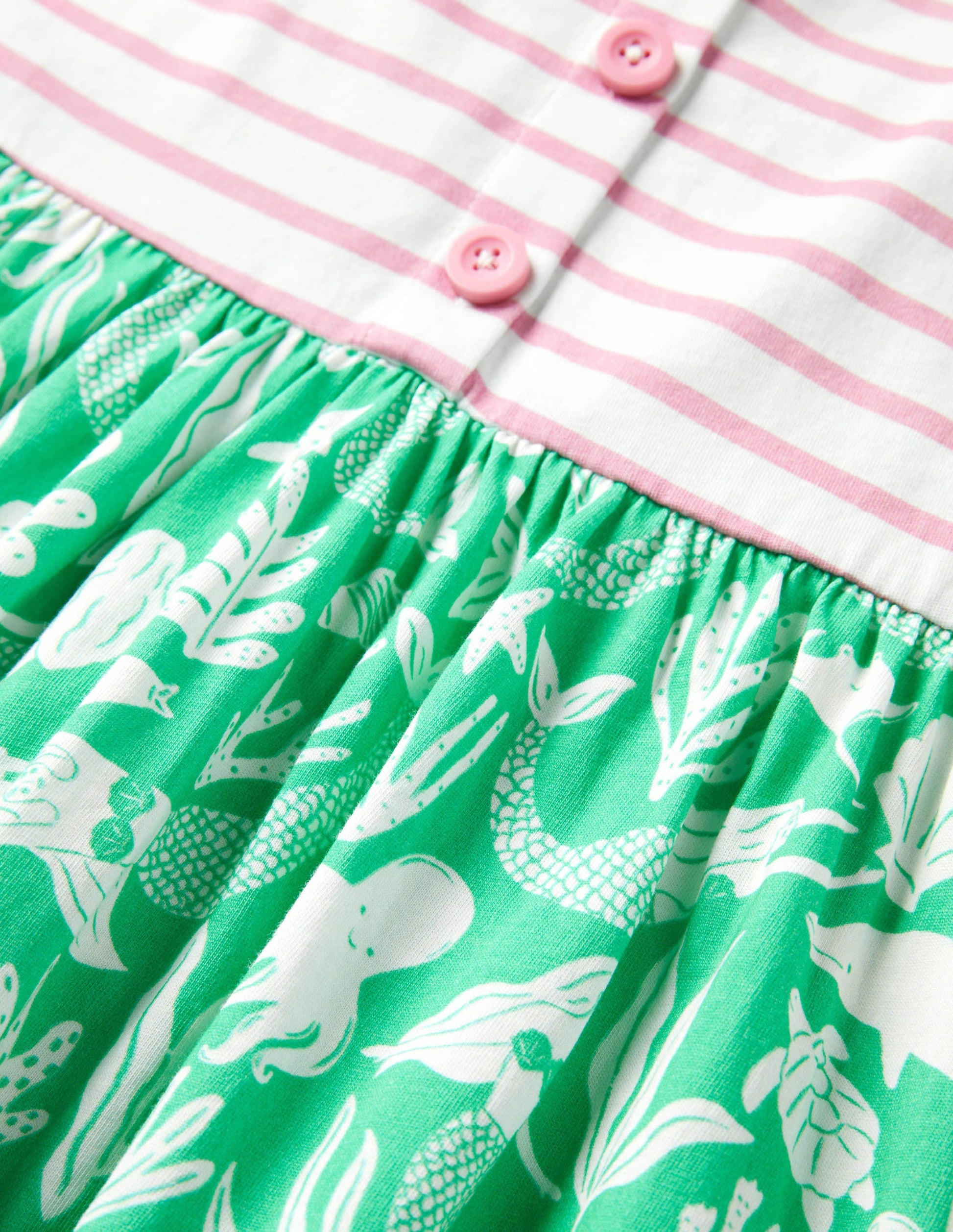 Tie Shoulder Hotchpotch Dress-Tropical Green Mermaid-3
