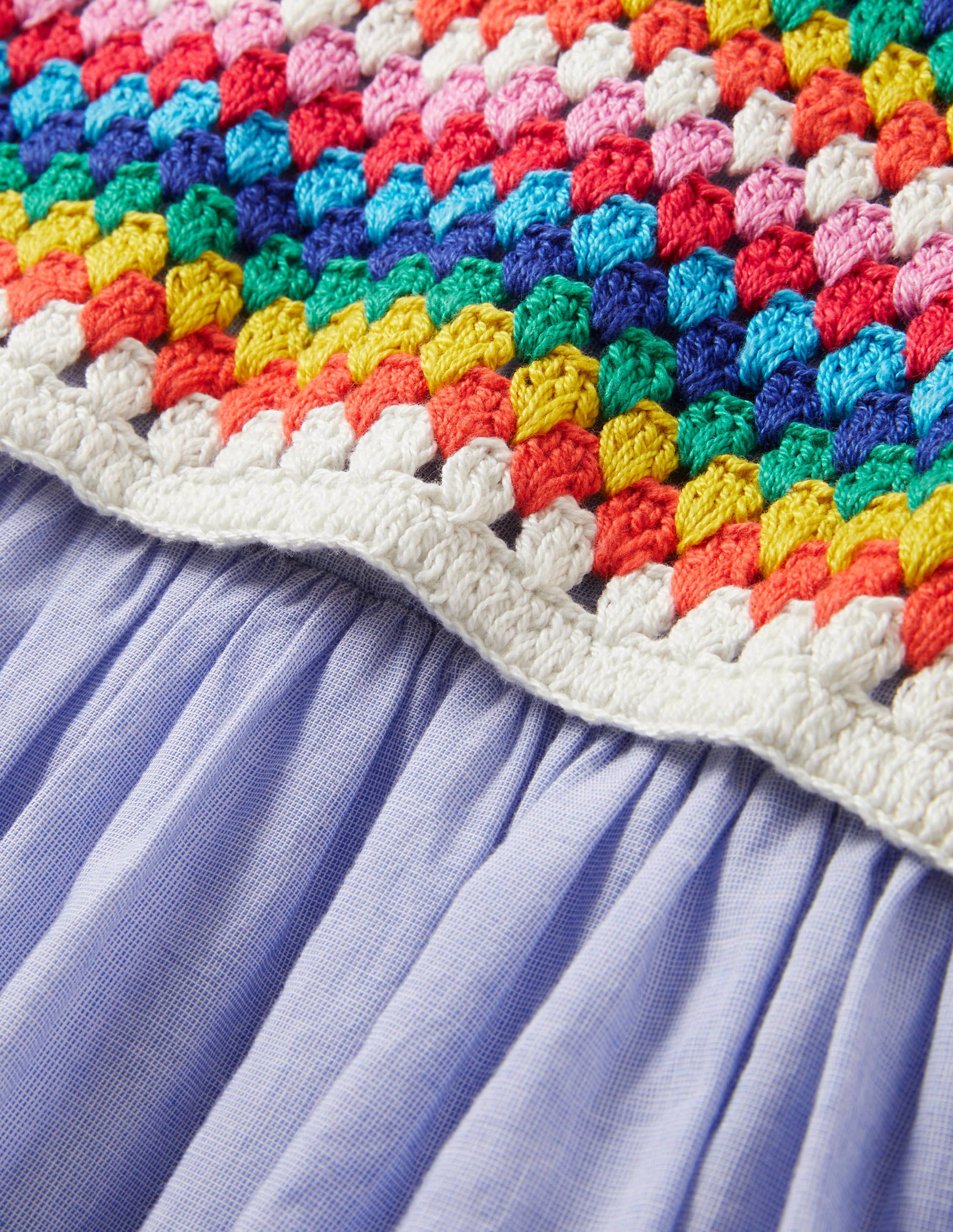 Crochet Detail Dress-Chambray - Image 3