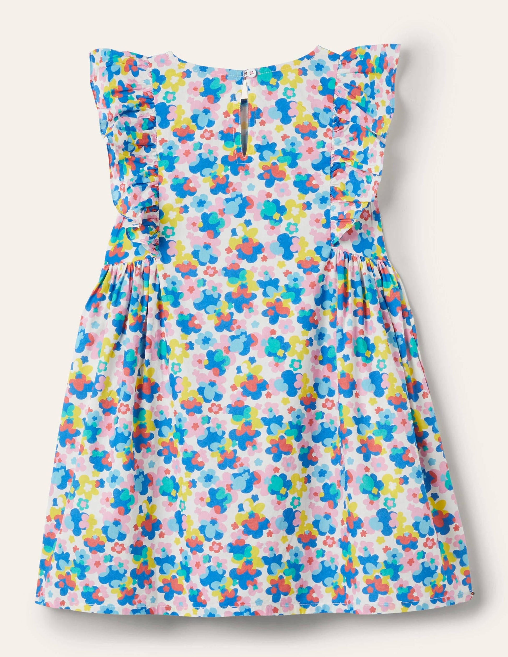 Frill Sleeve Floral Print Dress-Multi Happy Ditsy Floral-2