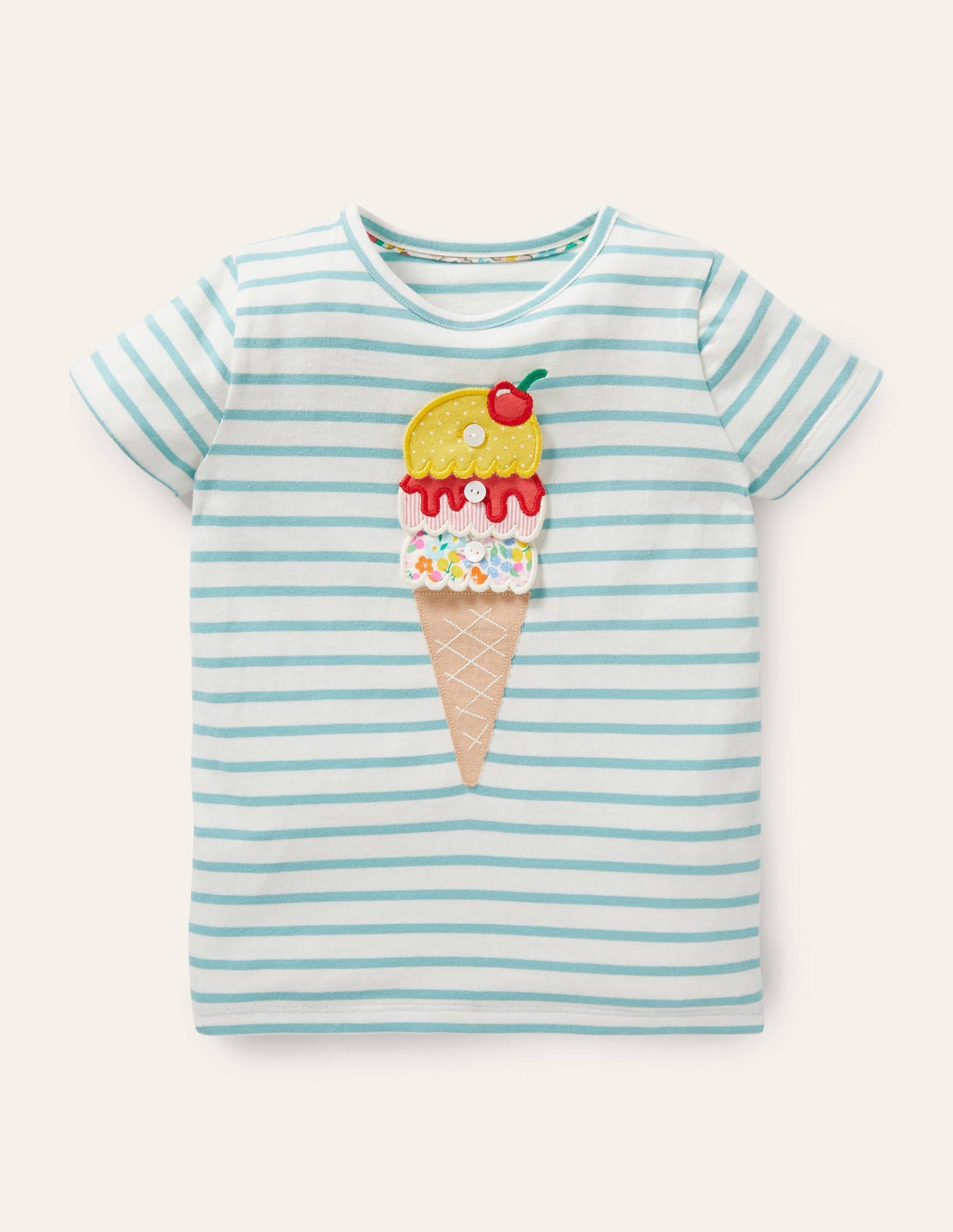 Build your own Appliqué Top-Georgian Blue/ Ivory Ice Cream - Image 1