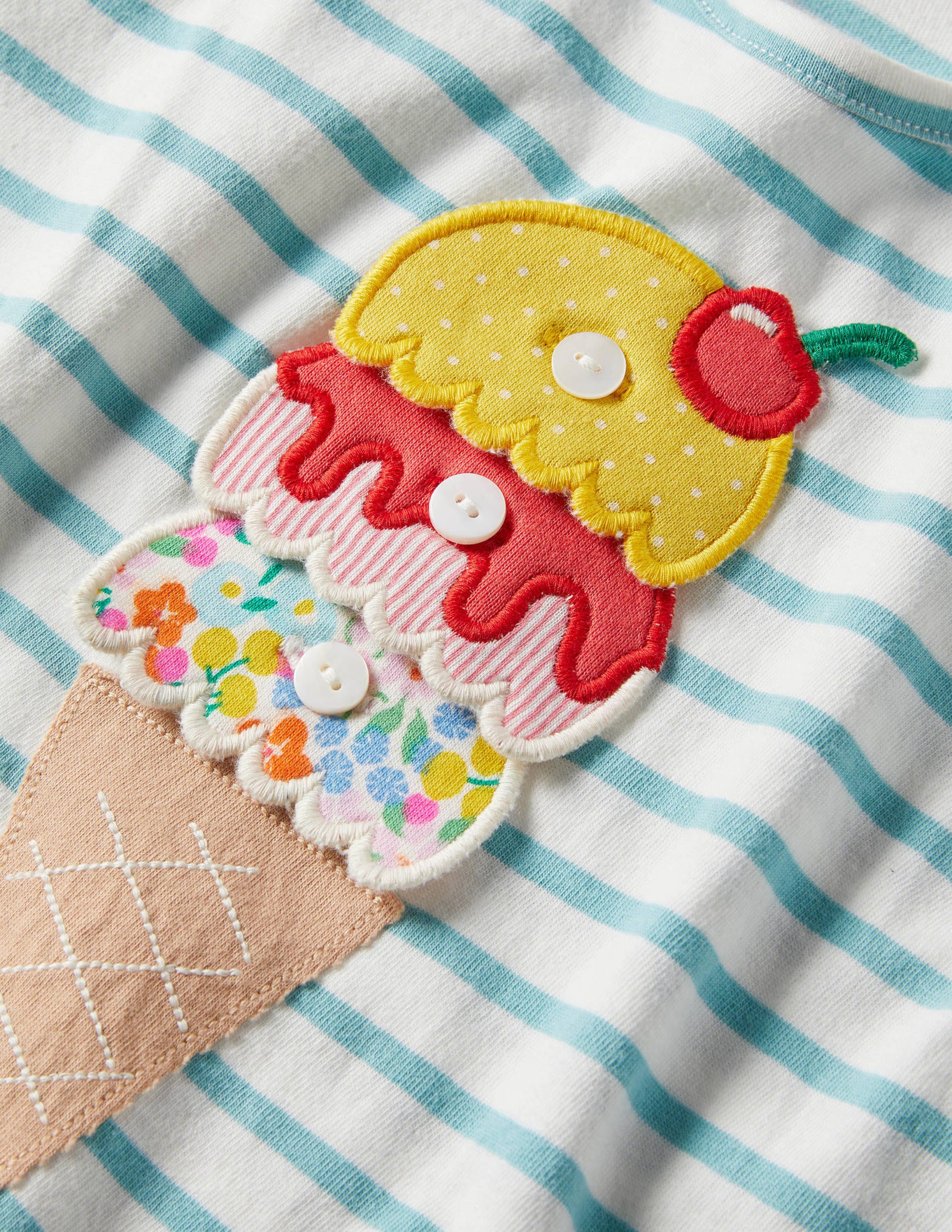 Build your own Appliqué Top-Georgian Blue/ Ivory Ice Cream - Image 3