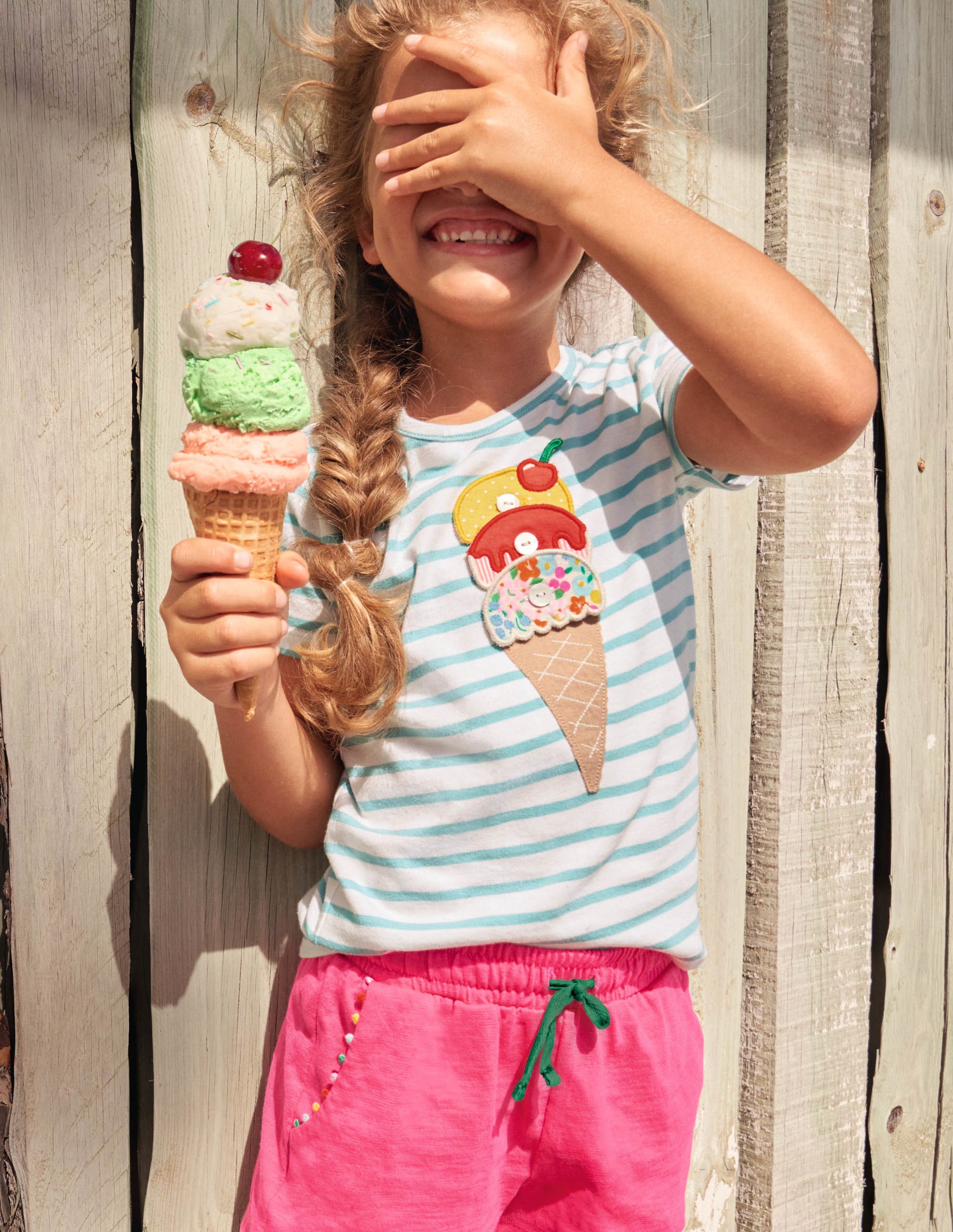 Build your own Appliqué Top-Georgian Blue/ Ivory Ice Cream - Image 4