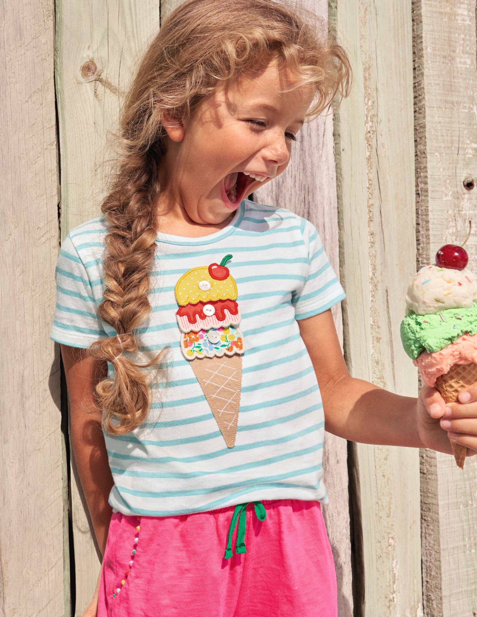 Build your own Appliqué Top-Georgian Blue/ Ivory Ice Cream - Image 9