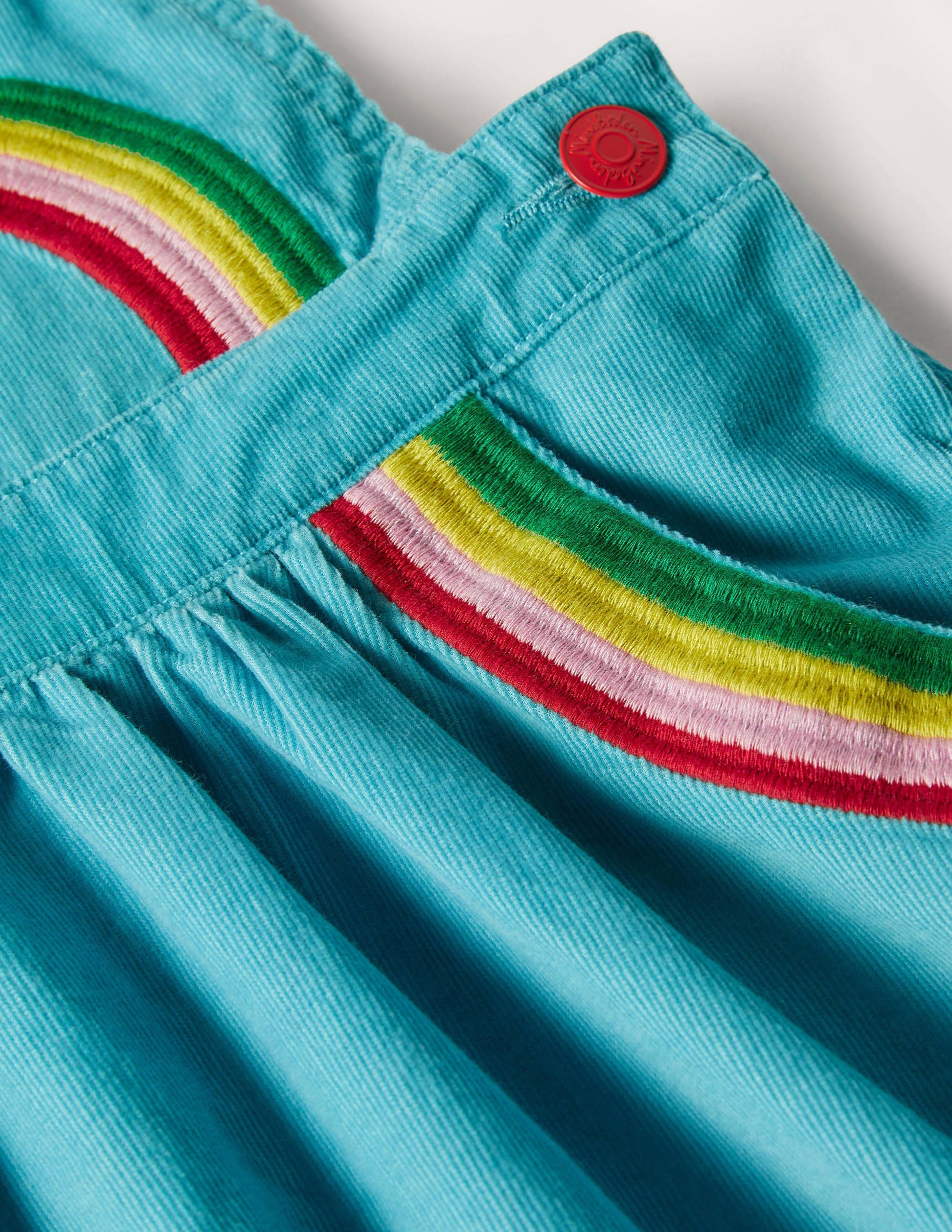 Woven Pinafore Dress-Aqua Rainbow-3