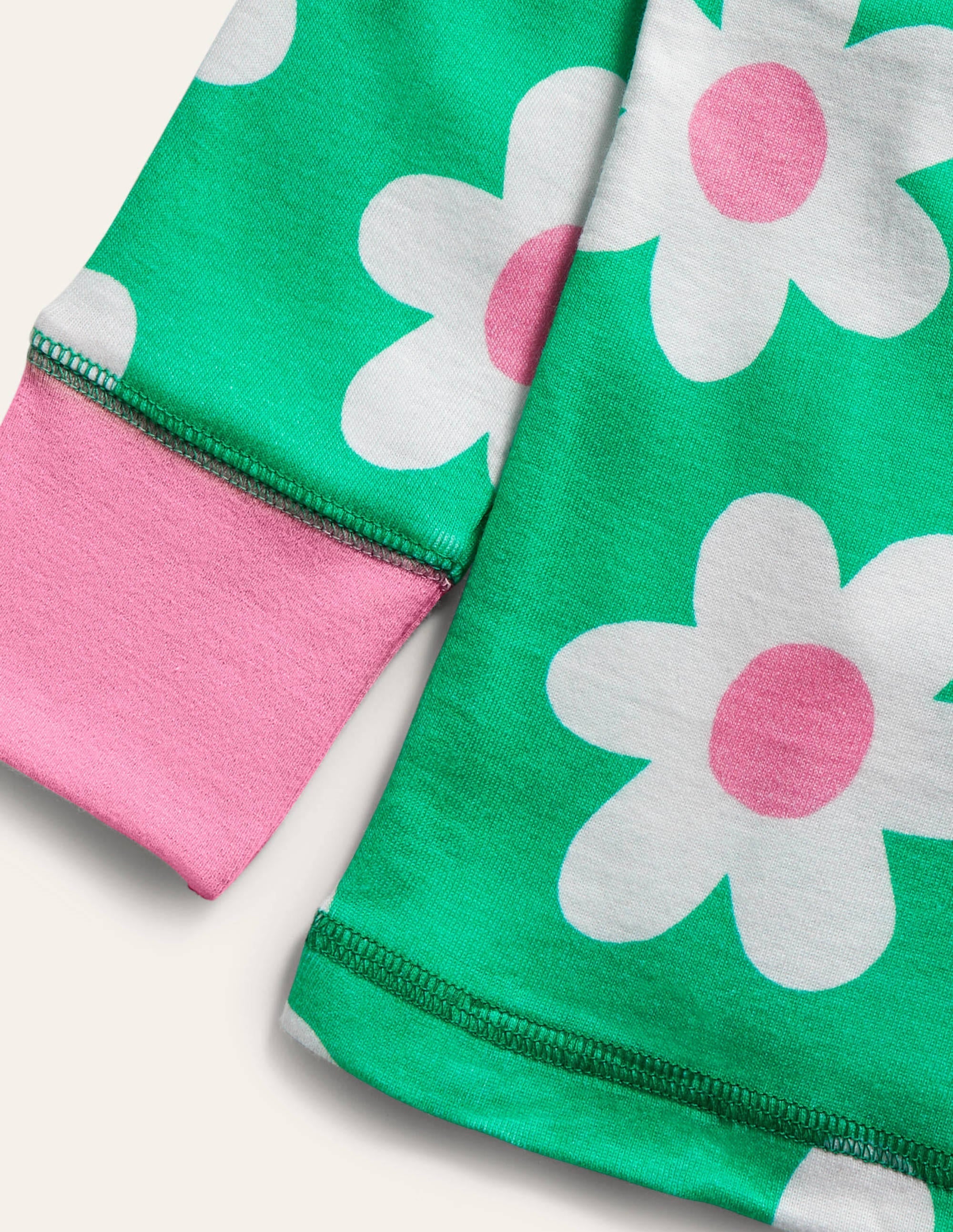 Snug Glow-In-The-Dark Pyjamas-Green Scattered Daisy - Image 3
