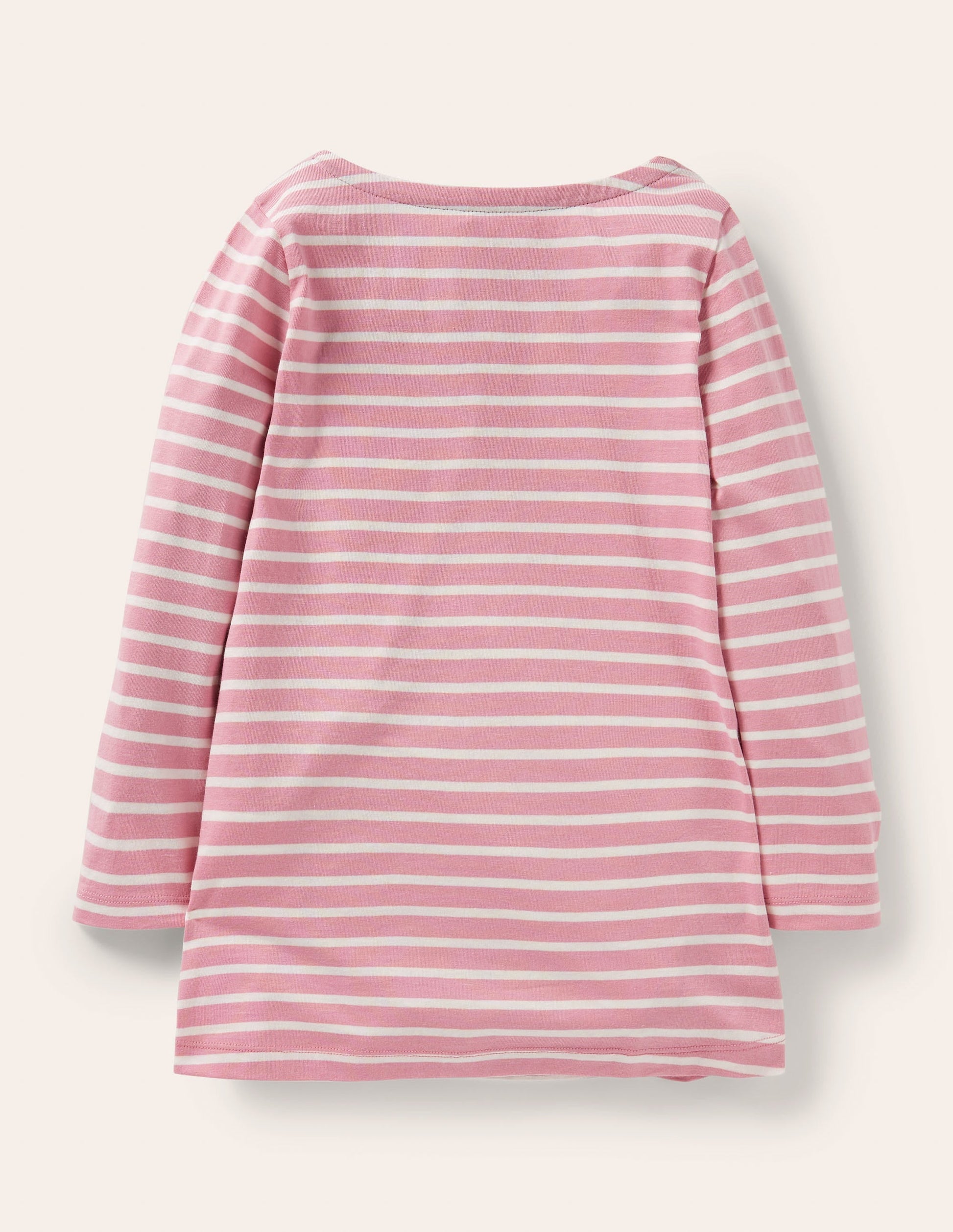 Appliqué Pocket Tunic-Almond Pink/Ivory Horse-2