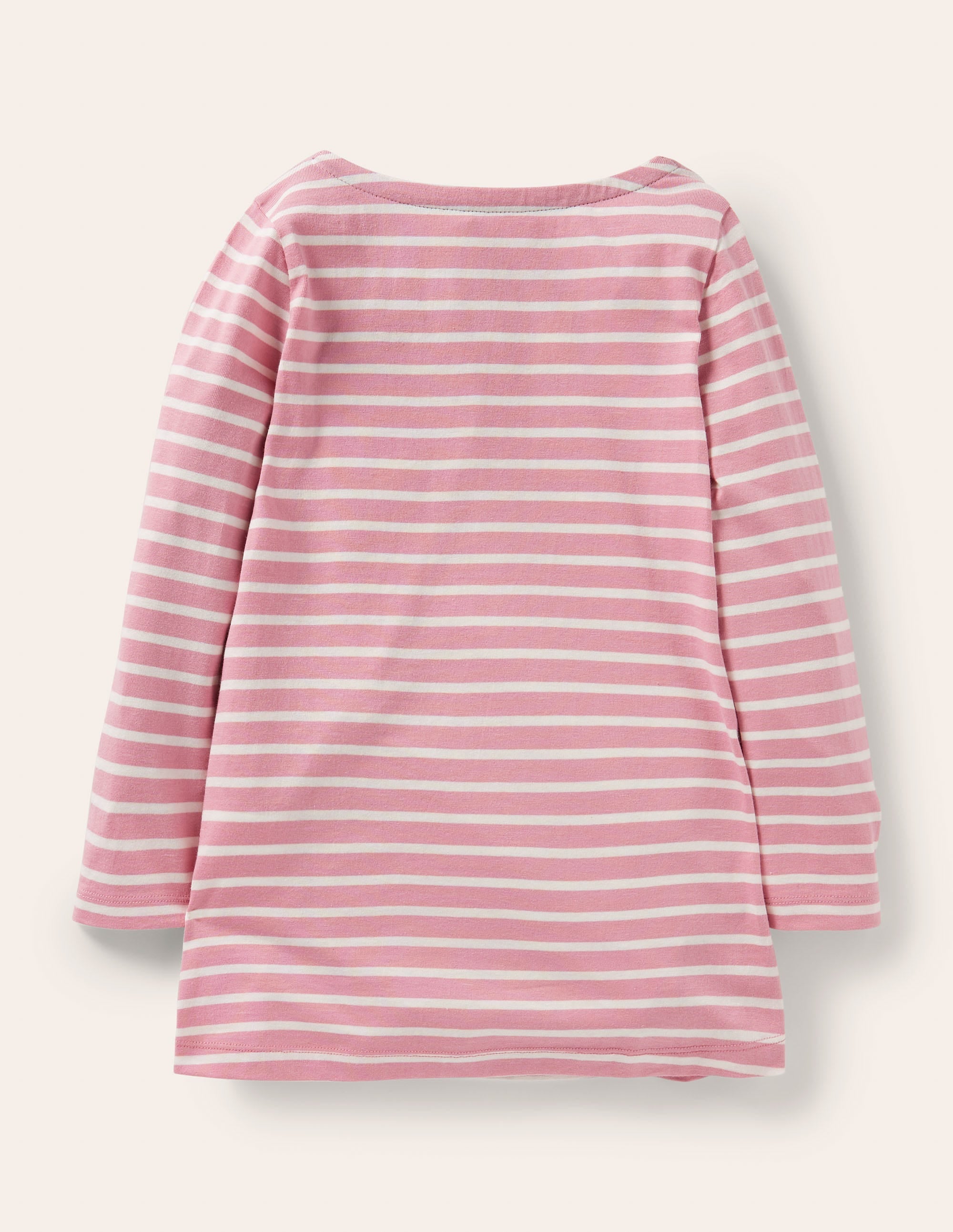 Appliqué Pocket Tunic-Almond Pink/Ivory Horse - Image 2