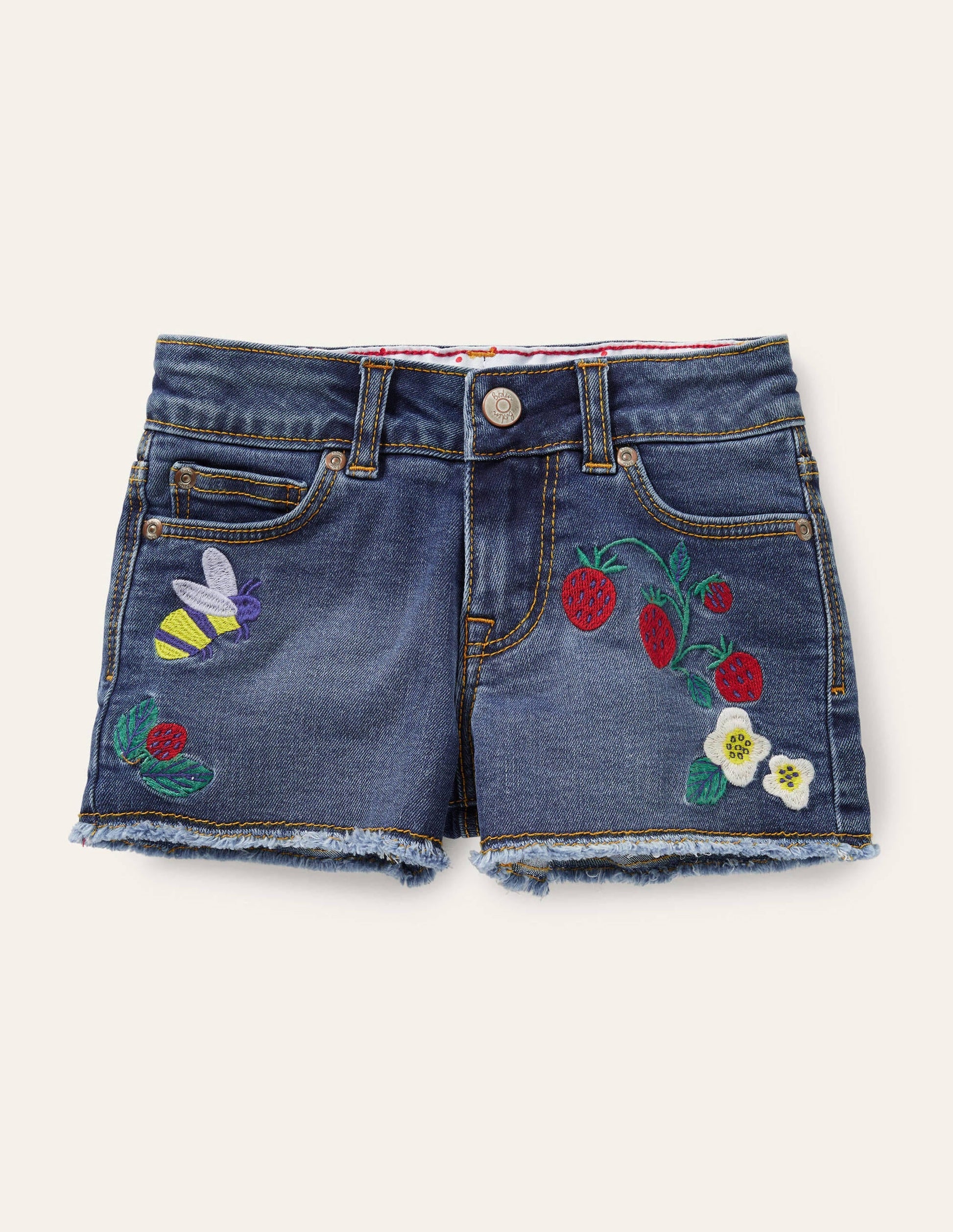Denim Shorts-Mid Vintage Denim Bee-1