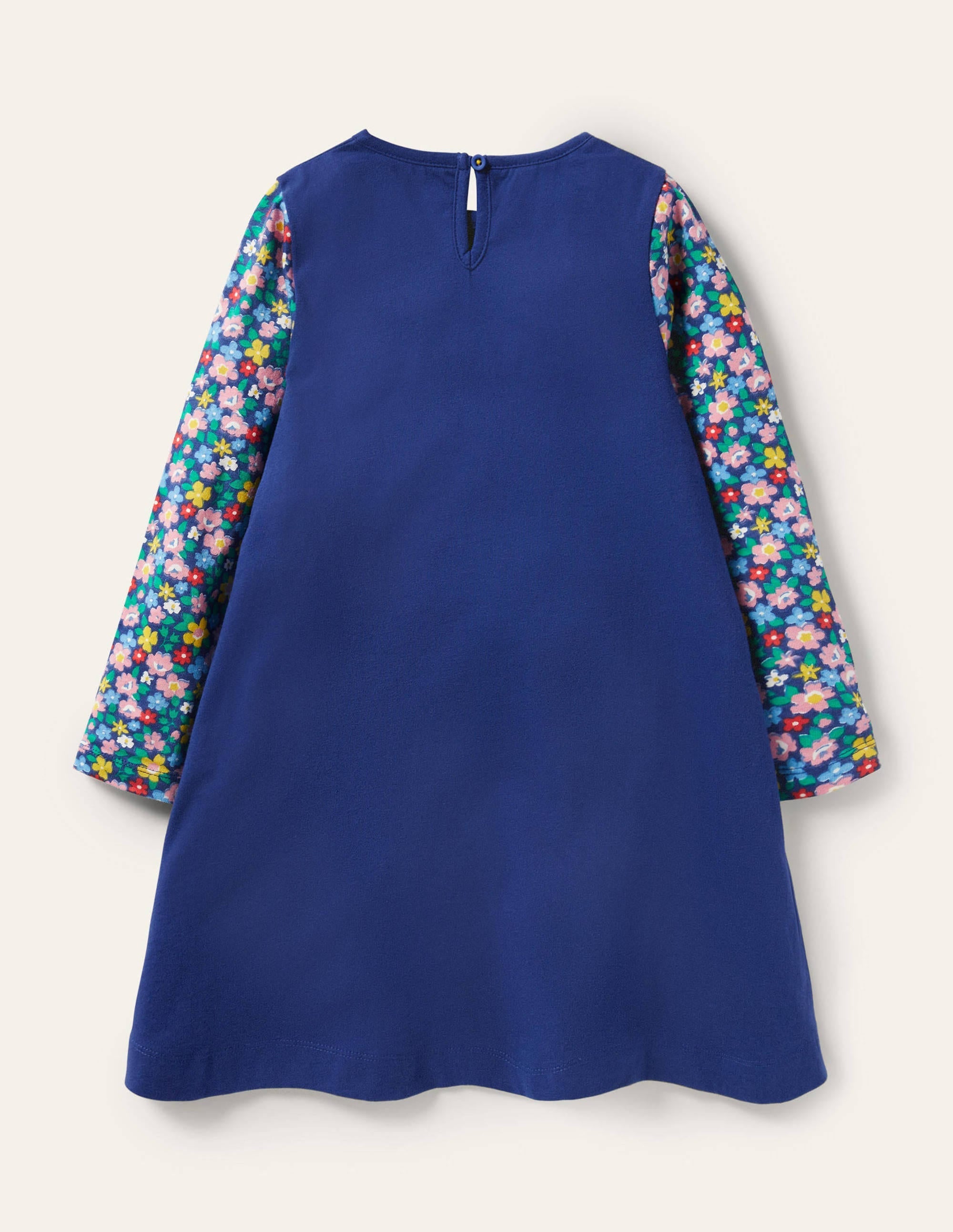 Long Sleeve Appliqué Dress-Starboard Blue Horse - Image 2