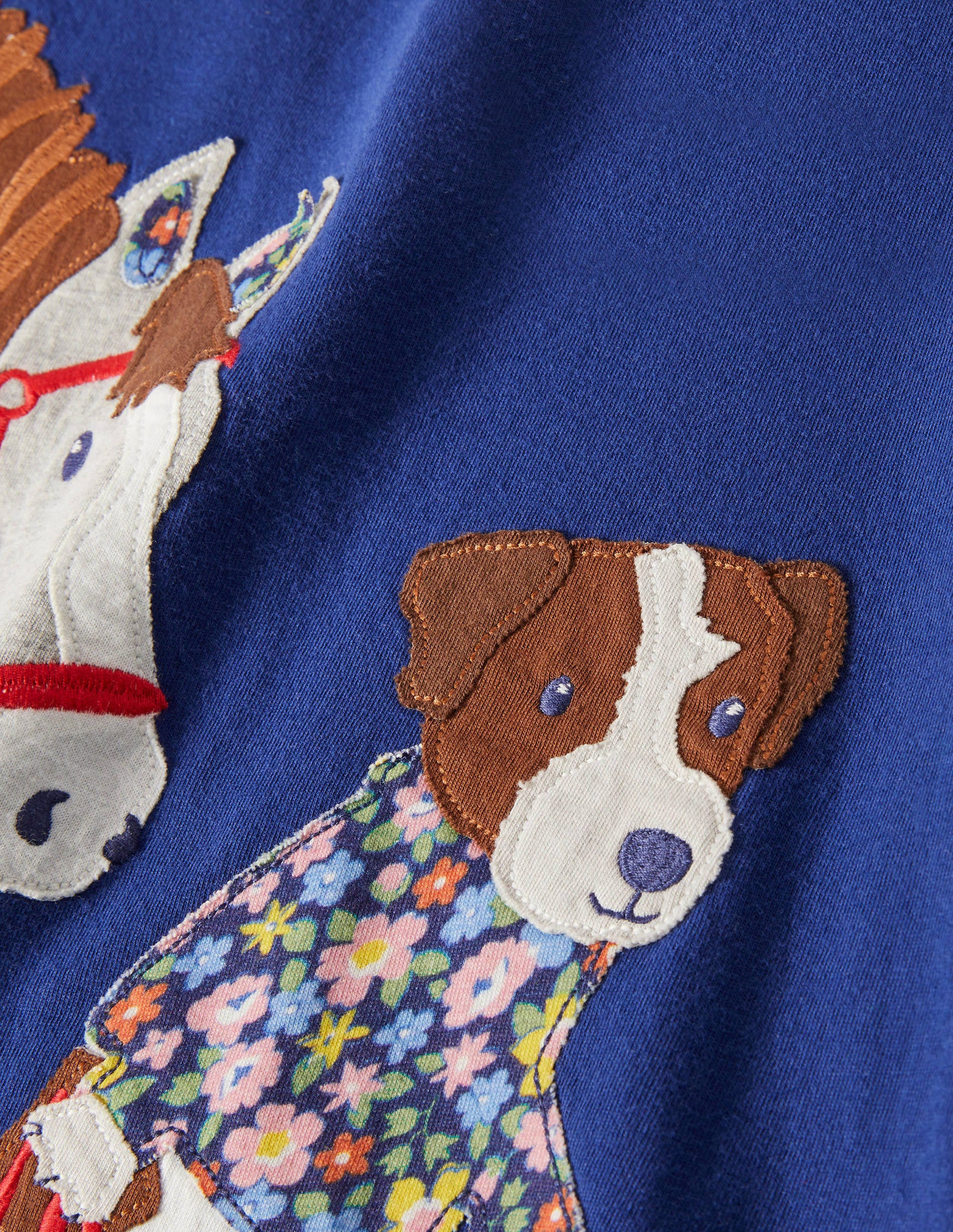 Long Sleeve Appliqué Dress-Starboard Blue Horse - Image 3