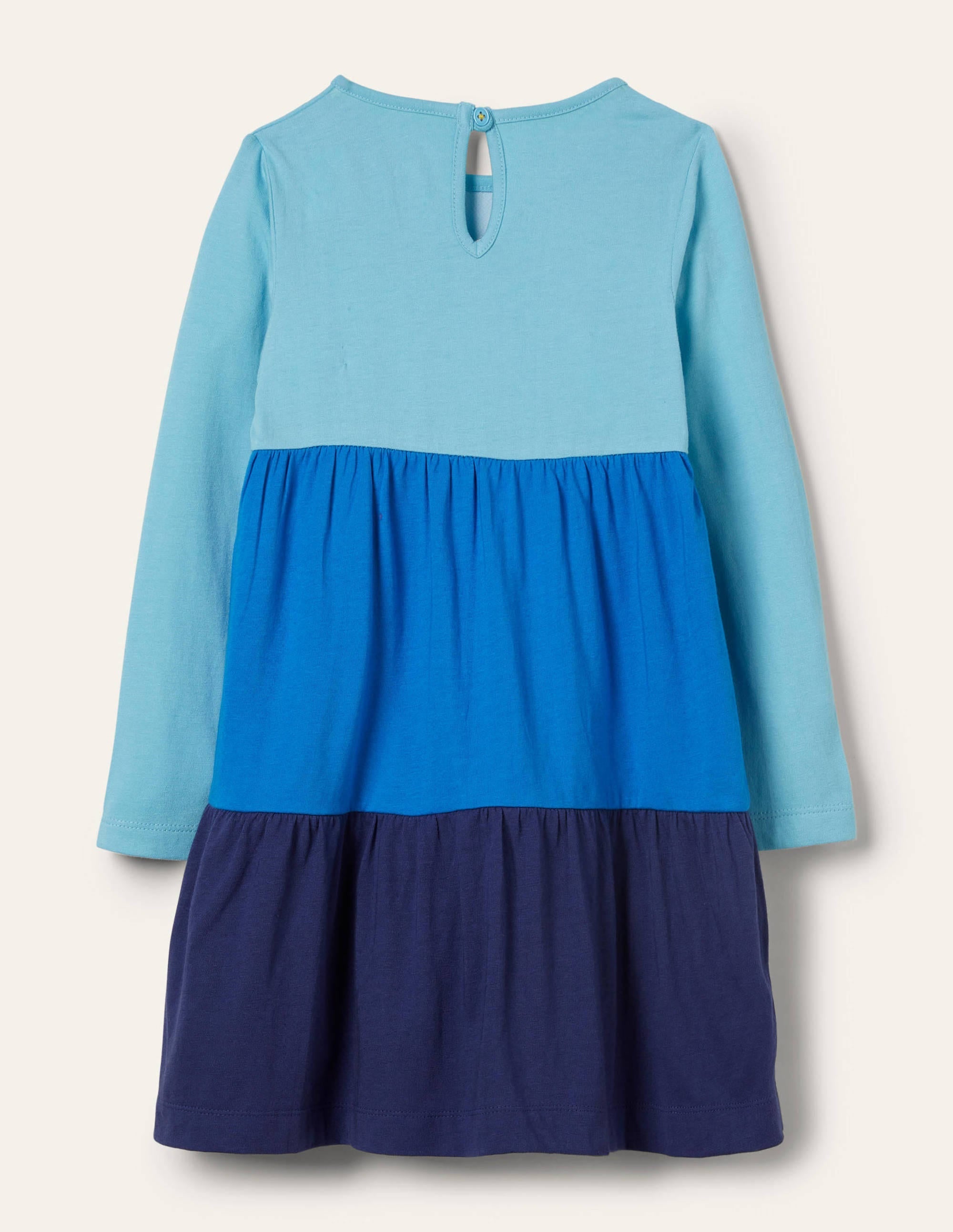 Tiered Appliqué Dress-Aqua Blue Sea Scene - Image 2
