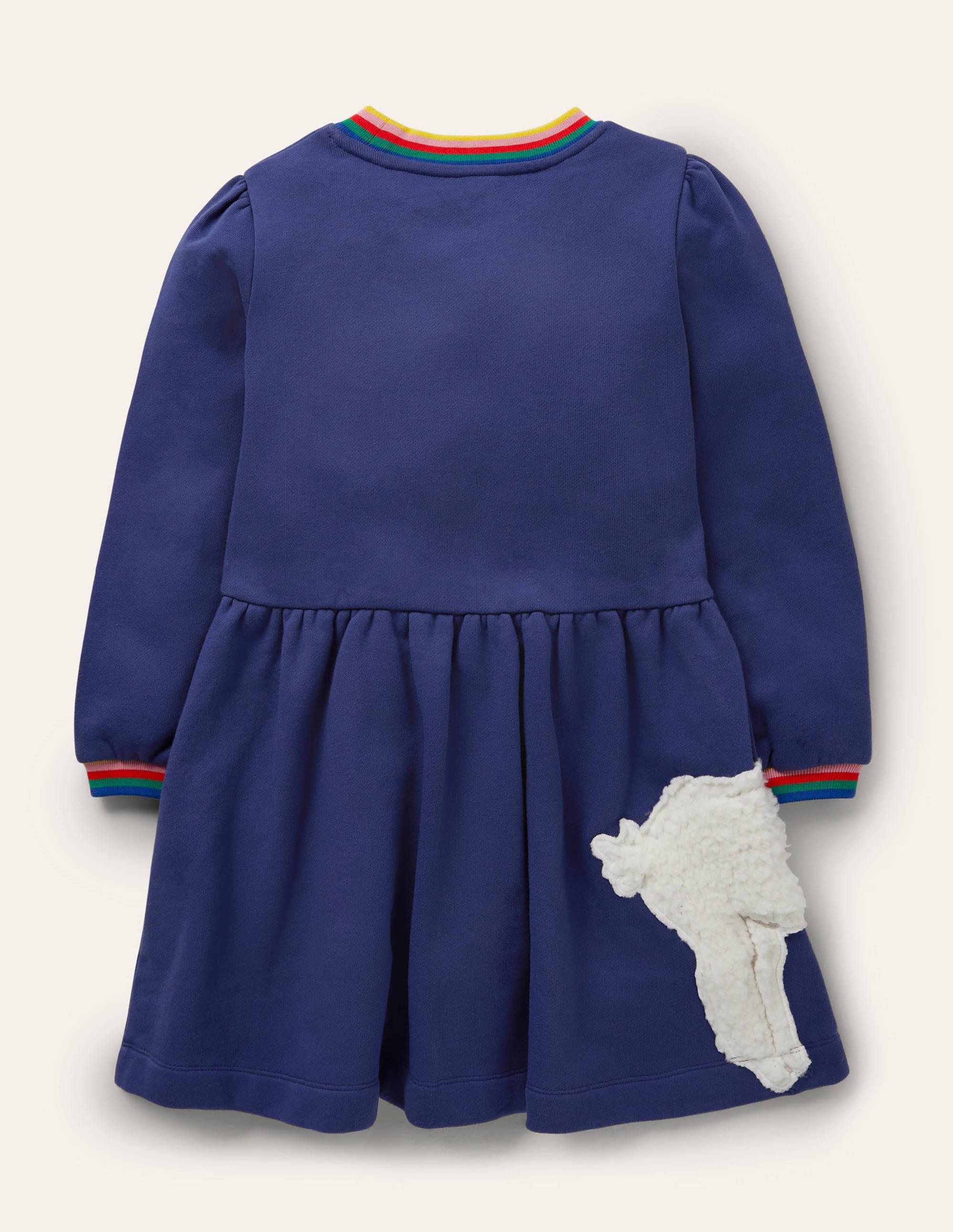 Appliqué Sweatshirt Dress-Starboard Blue Animals - Image 2