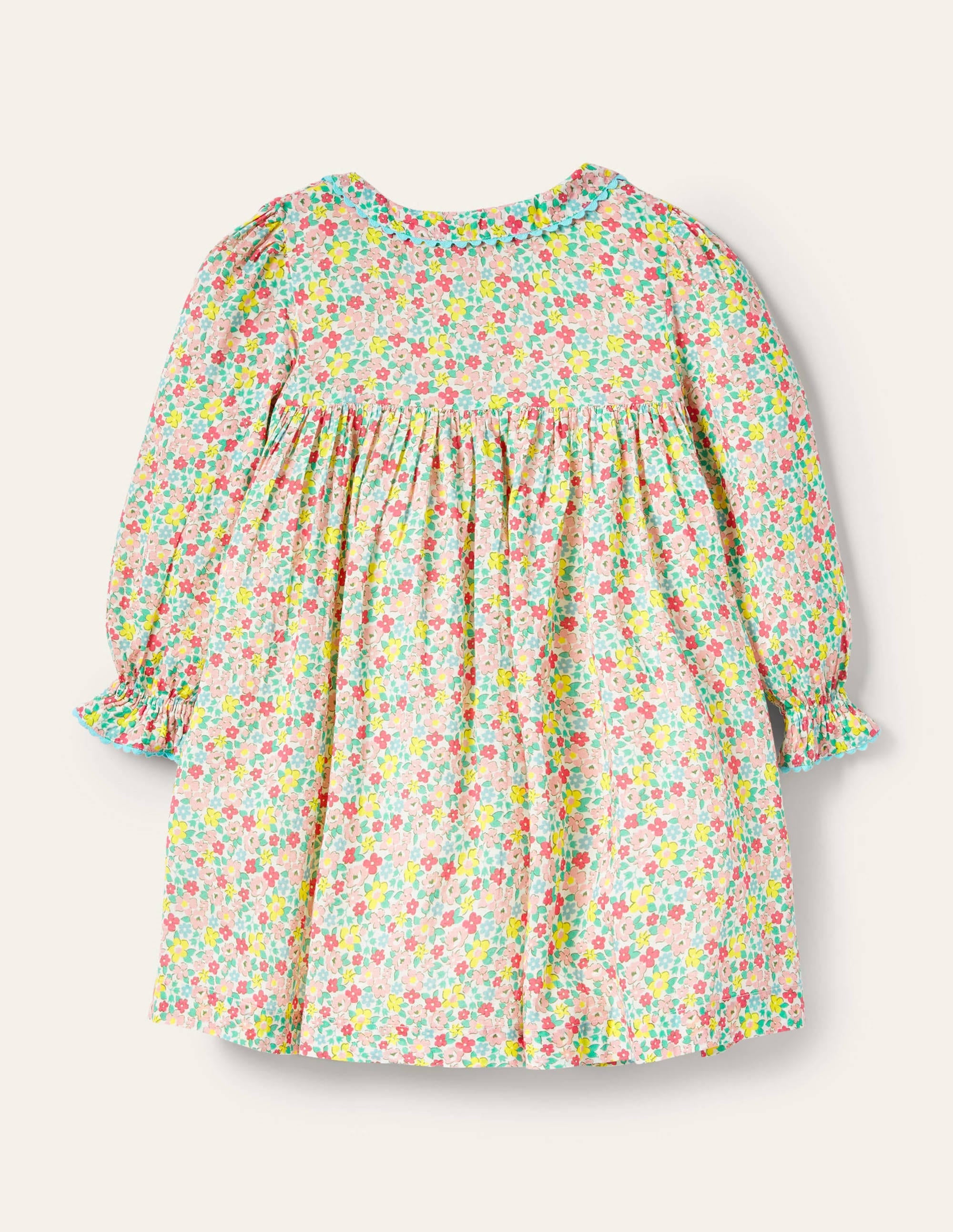 Button-through Smocked Dress-Multi Spring Floral - Image 2