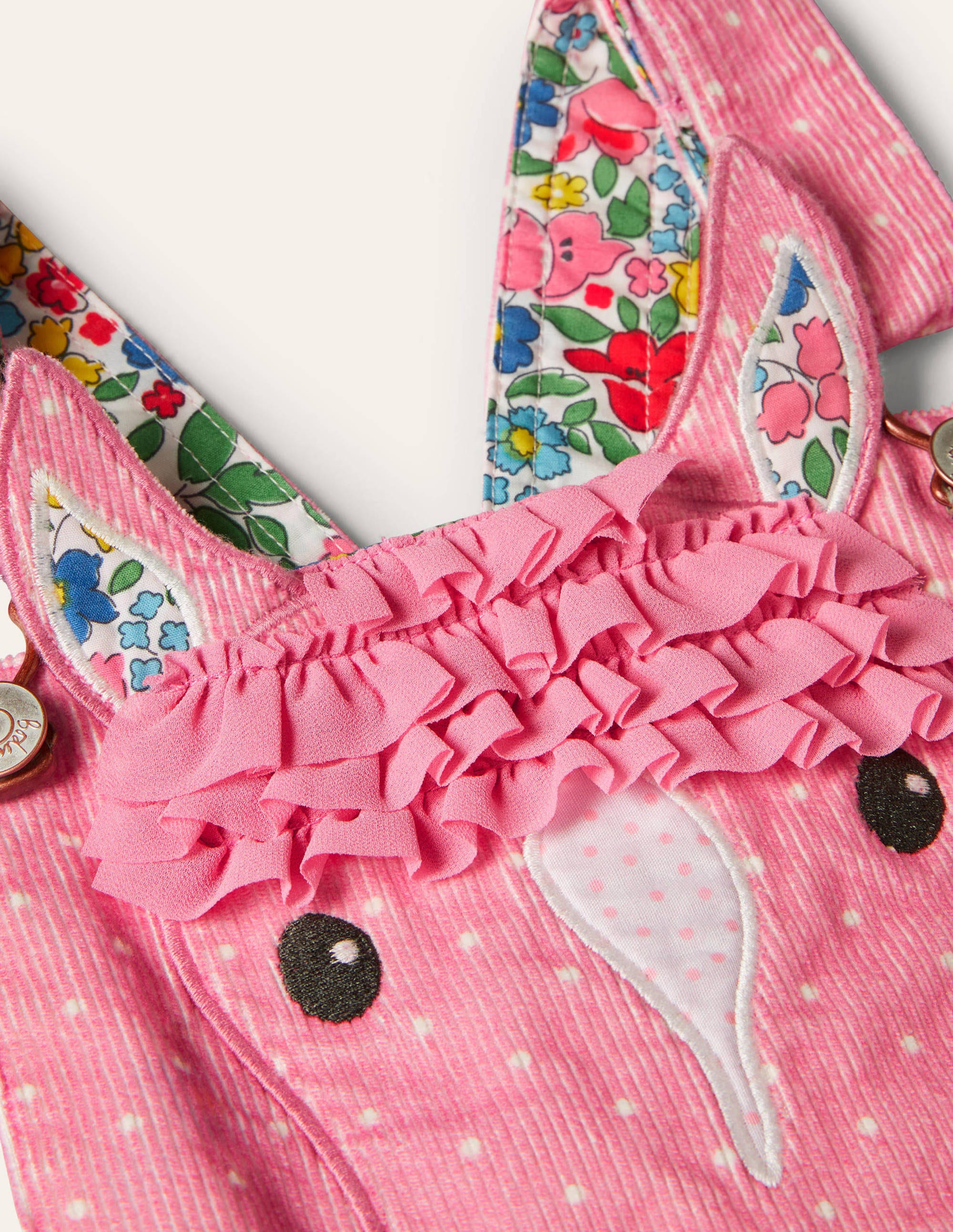Appliqué Horse Dungarees-Formica Pink - Image 3