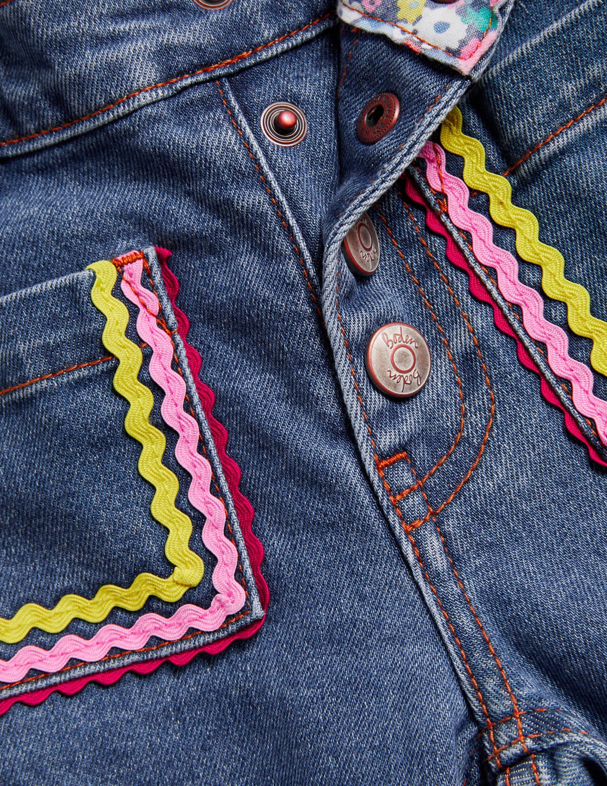 Rickrack Patch Pocket Jeans-Mid Vintage Denim - Image 3