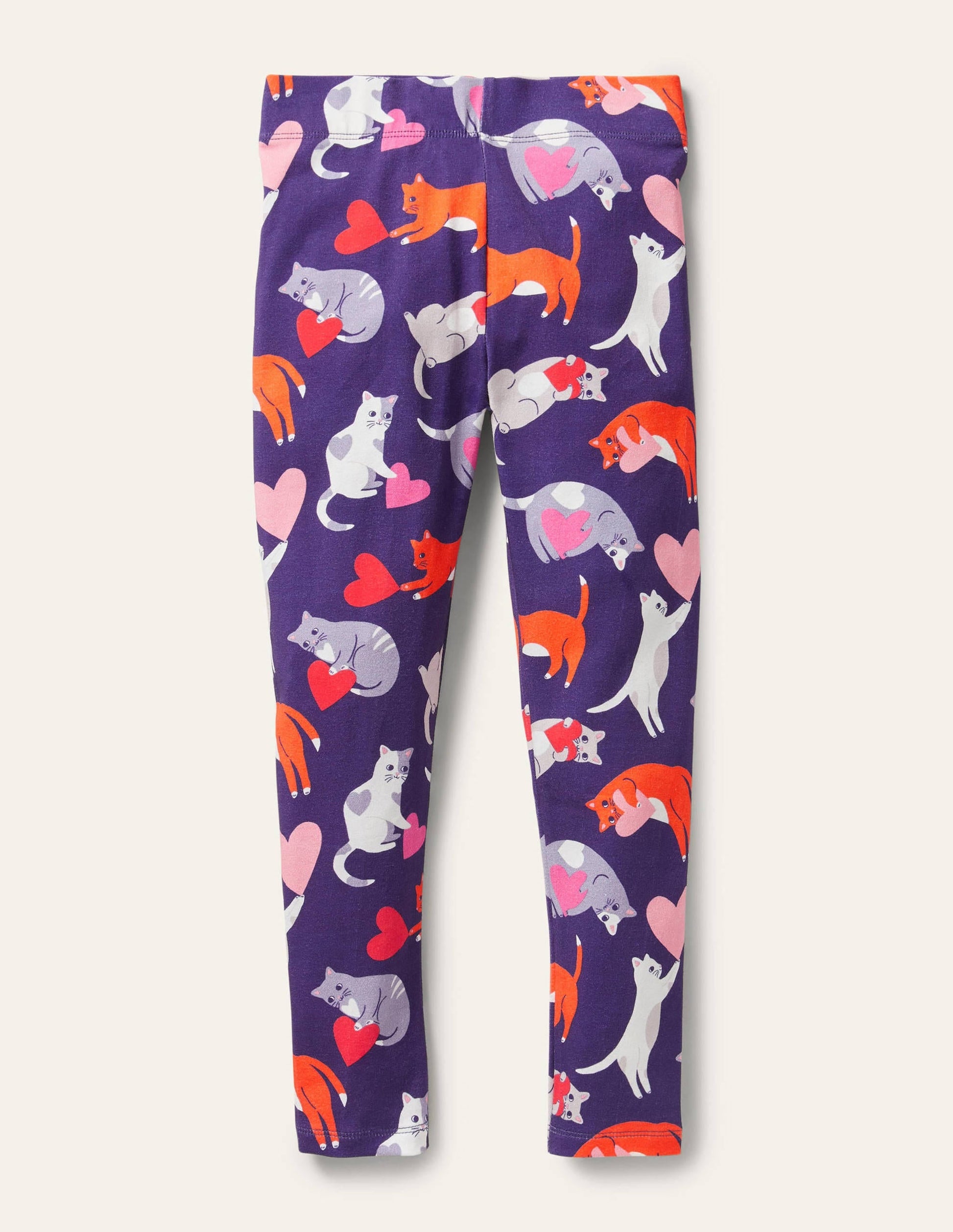 Fun Leggings-Starboard Blue Love Cats-1
