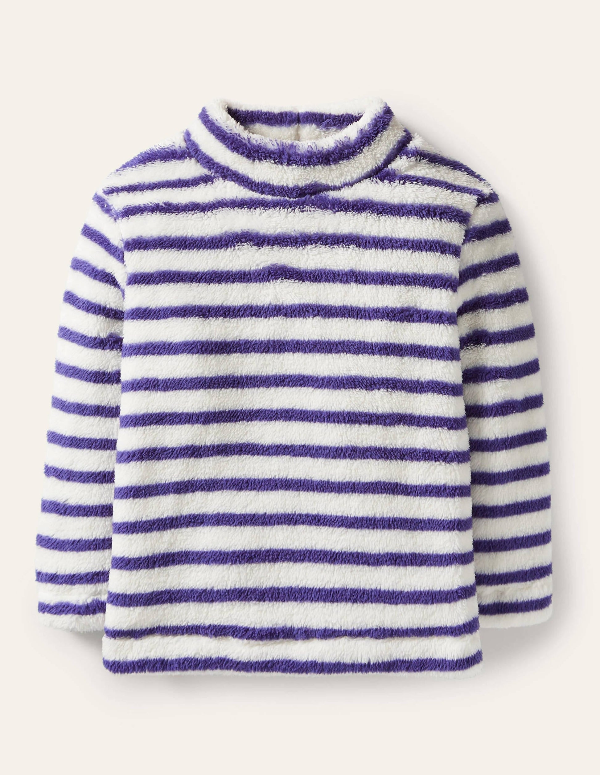 Cosy Funnel Neck Top-Starboard Blue/ Ivory-1