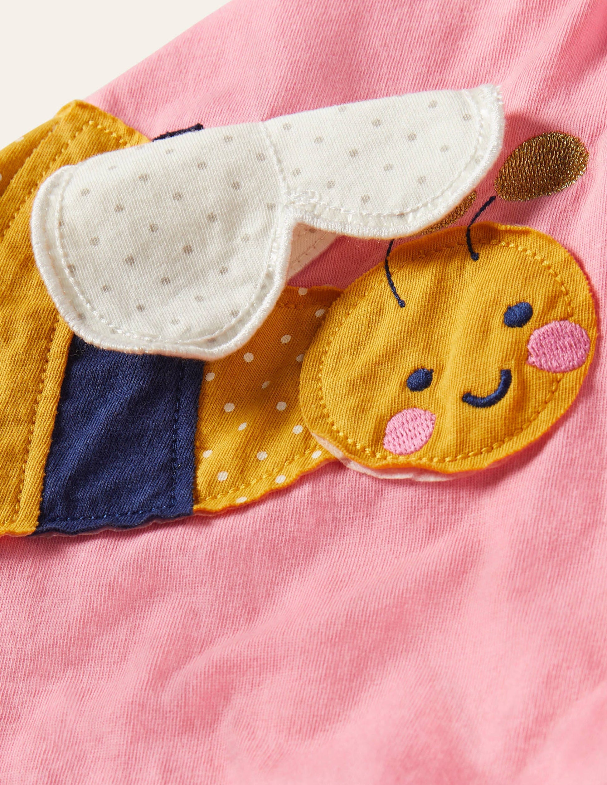 Appliqué Jersey Skort-Pink Lemonade Bee-3