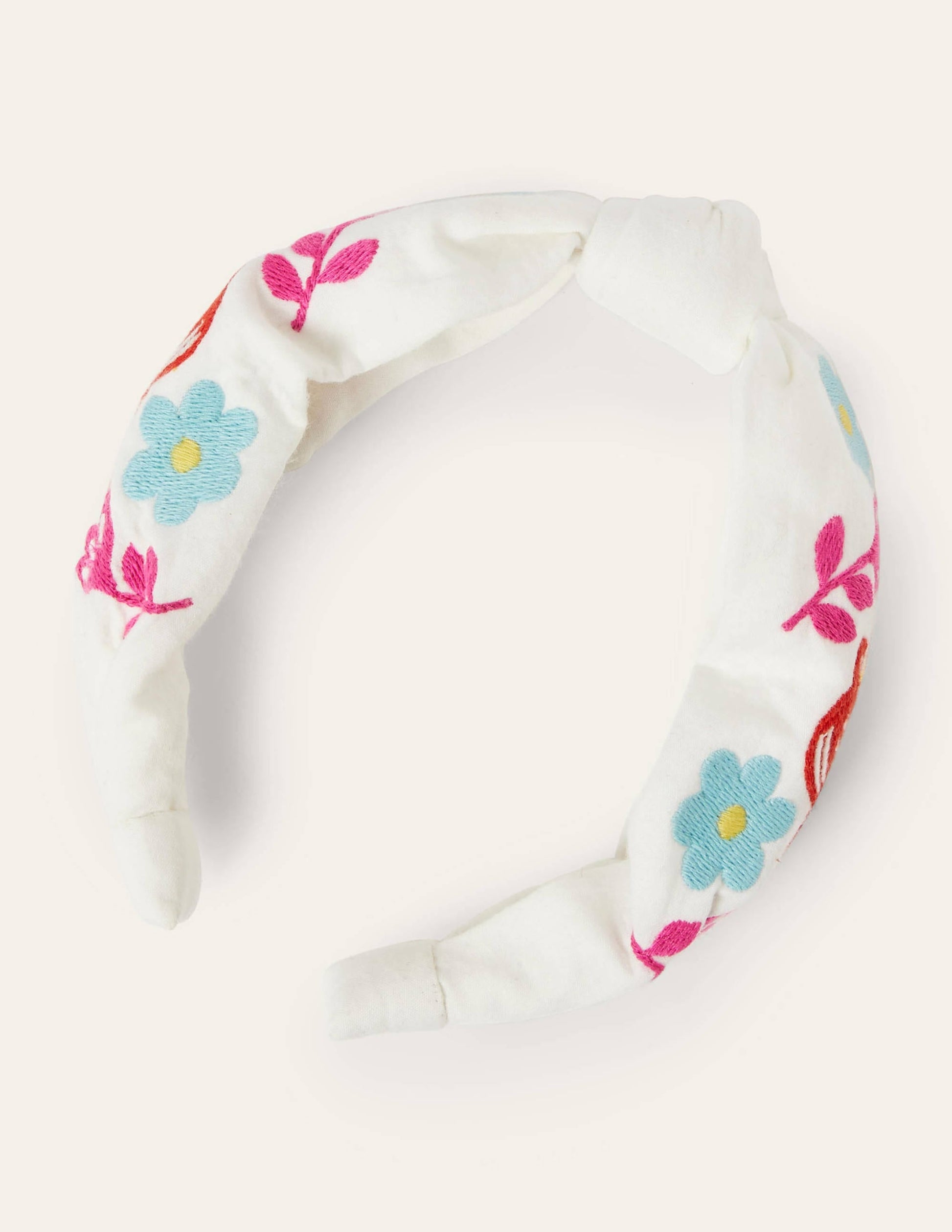 Twist Headband-Ivory Embroidered Birds-2