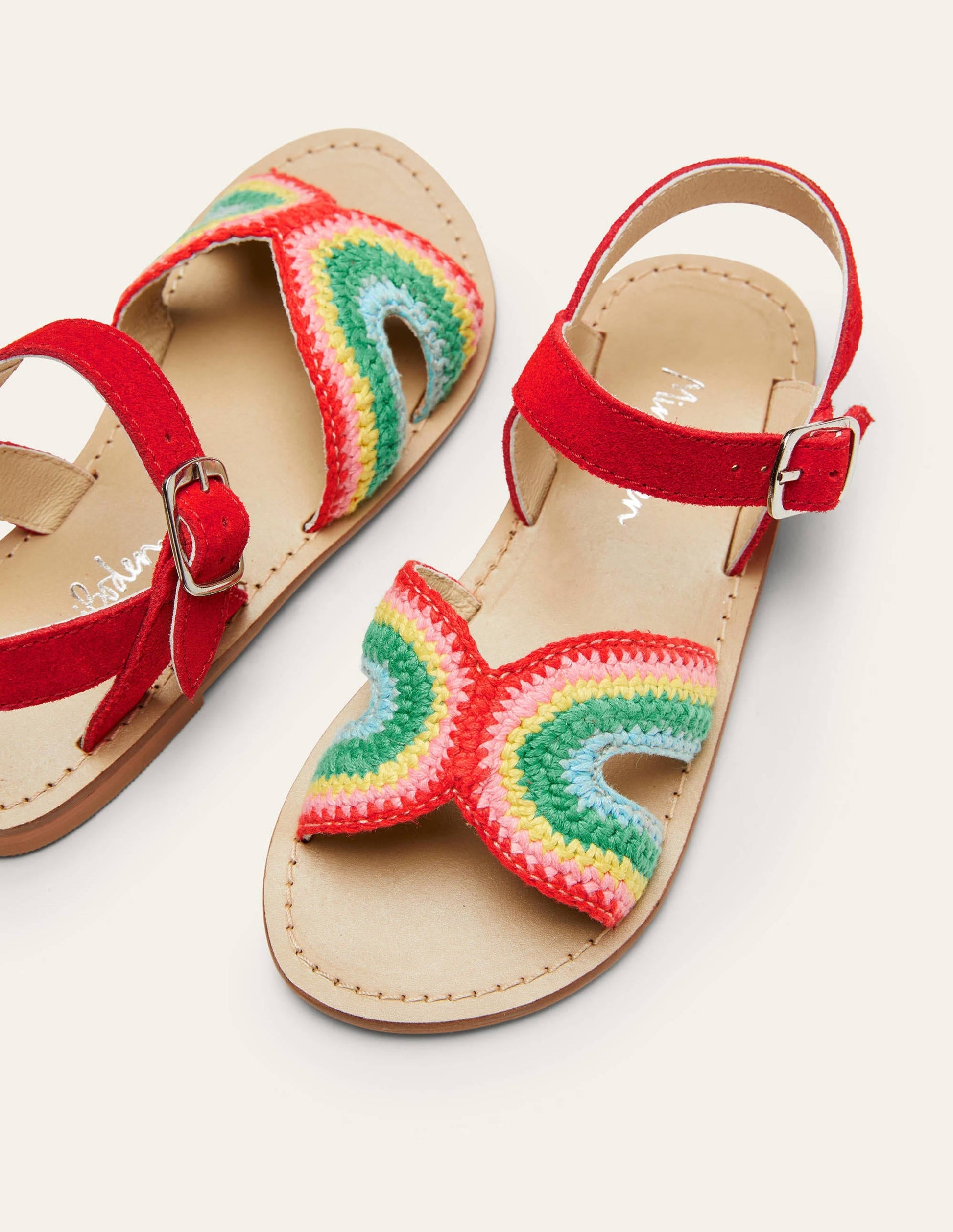 Crochet Sandals-Rainbow Red-1