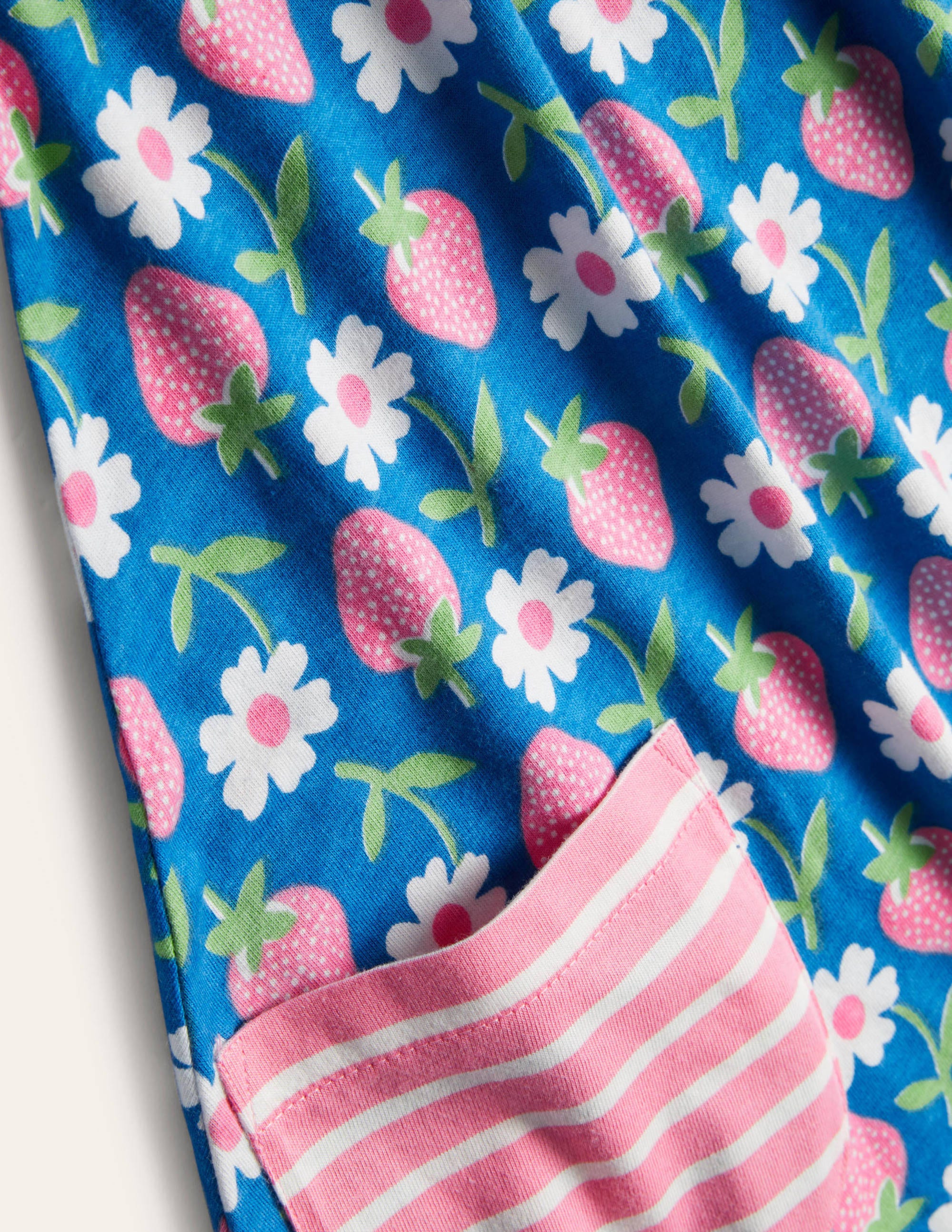 Short-sleeved Printed Tunic-Marina Blue Strawberry Stamp - Image 3