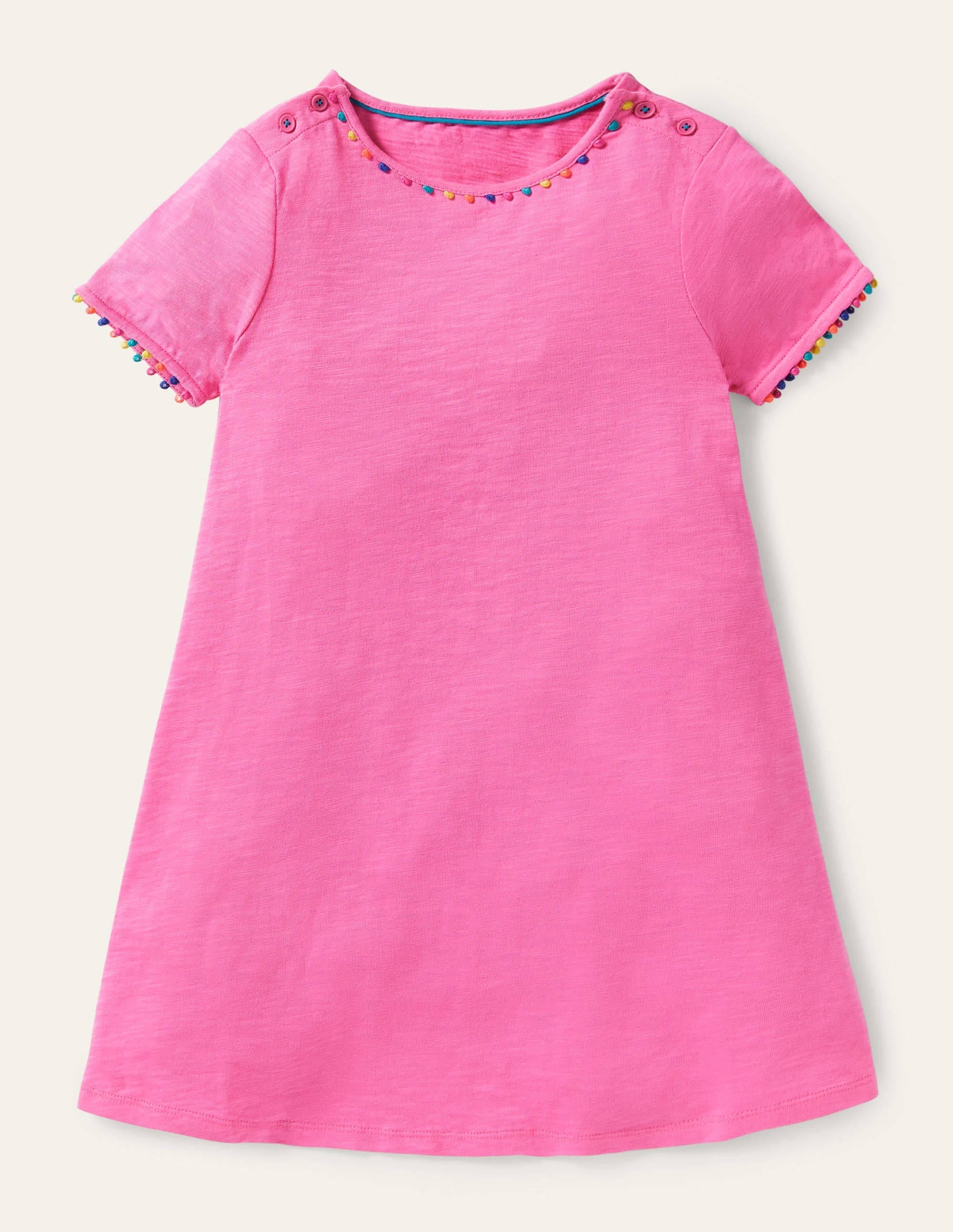 Charlie Pom Jersey Dress-Strawberry Ice Pink - Image 1