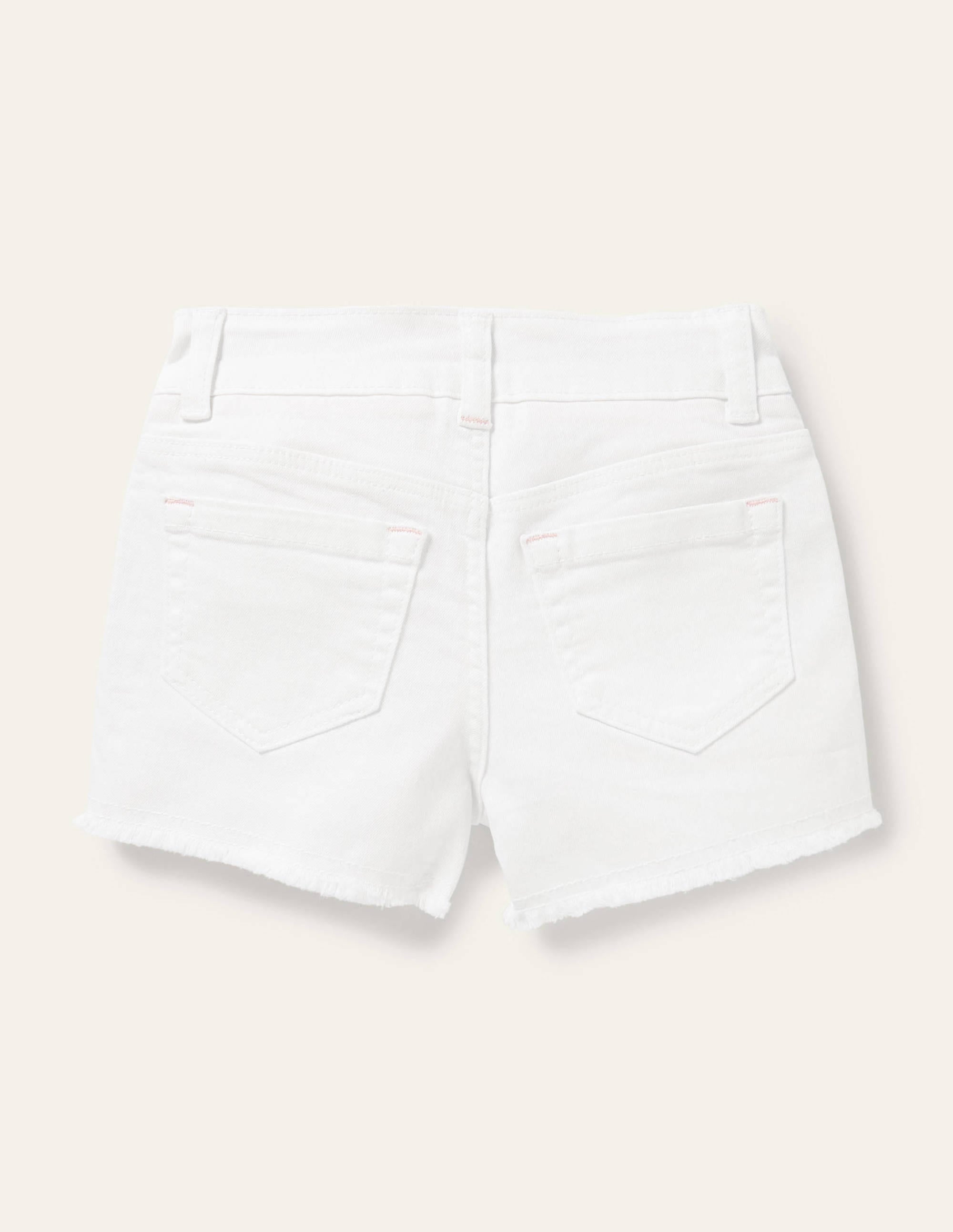 Denim Shorts-White Parrot Embroidery - Image 2