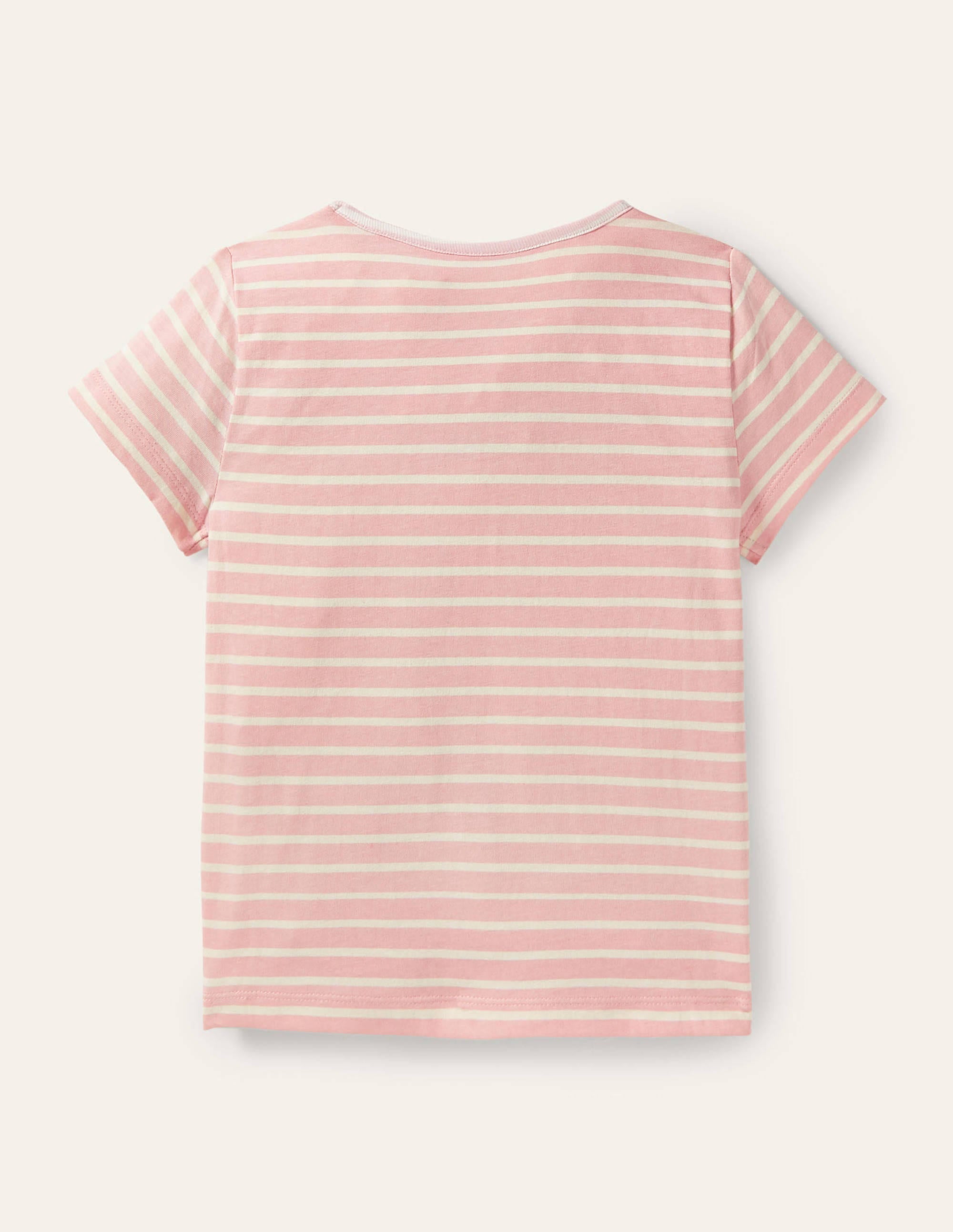 Stripy Logo T-Shirt-Boto Pink/Ivory Rainbow - Image 2
