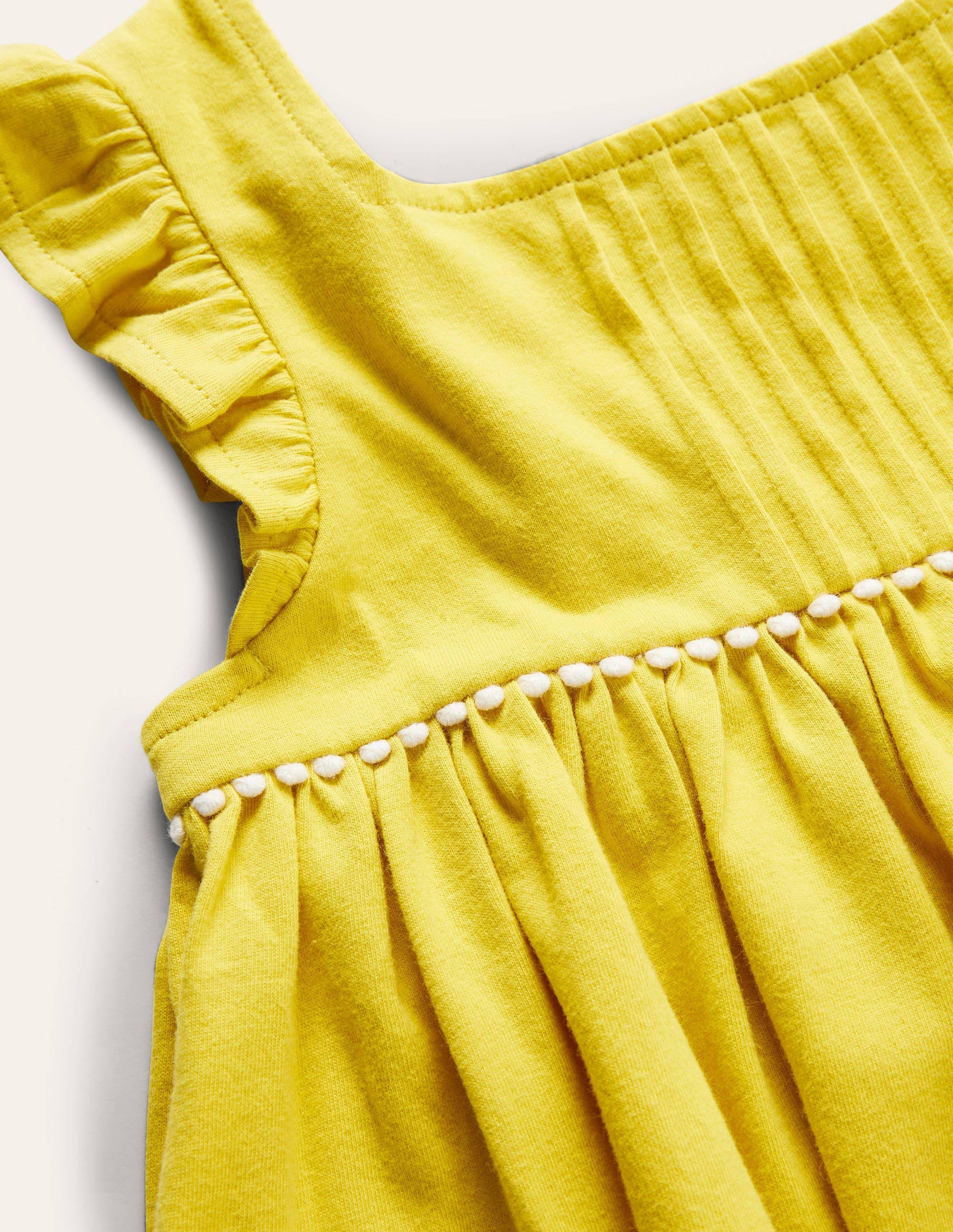 Frill Sleeve Jersey Dress-Daffodil Yellow-3