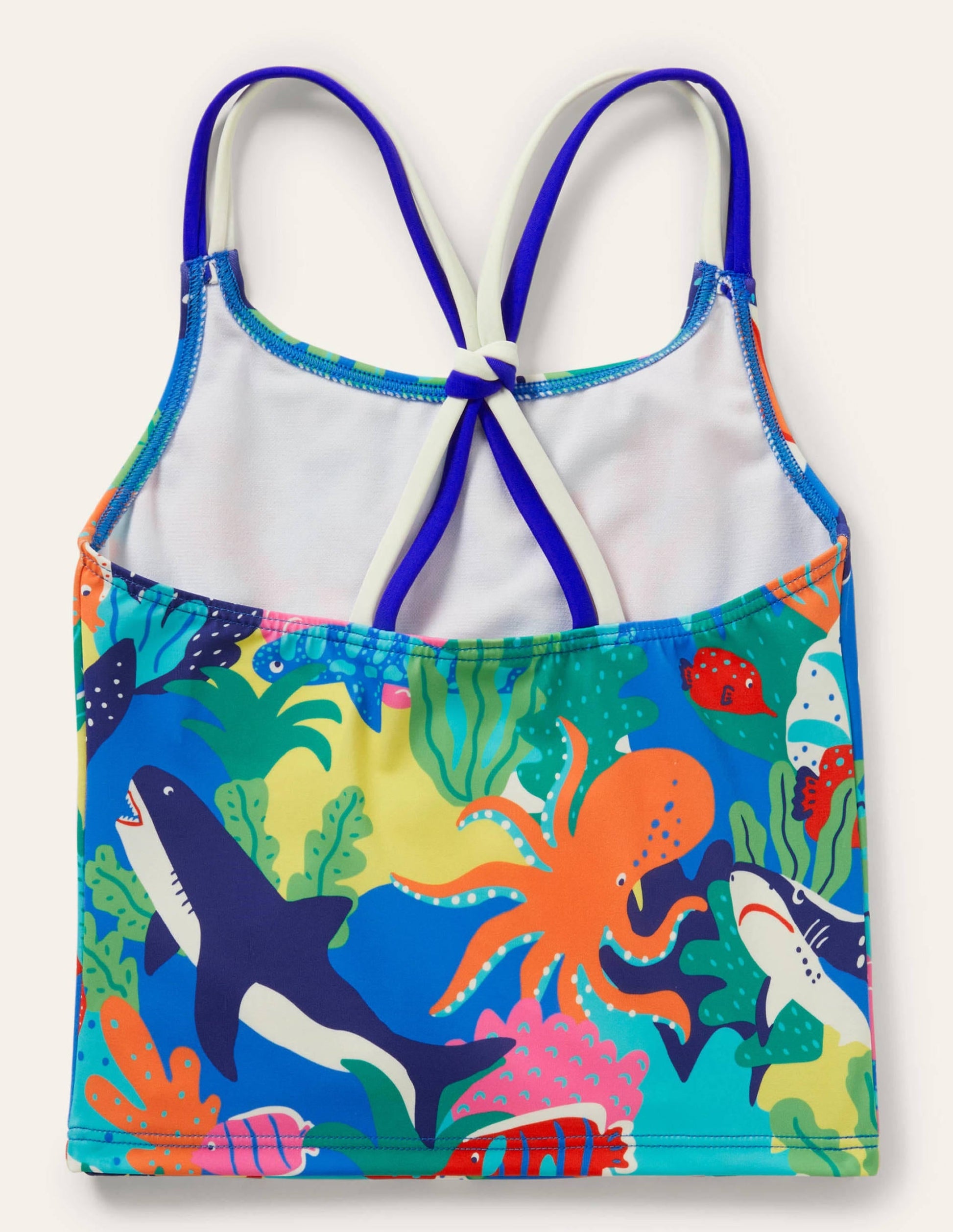 Patterned Tankini Top-Multi Rainbow Reef-2