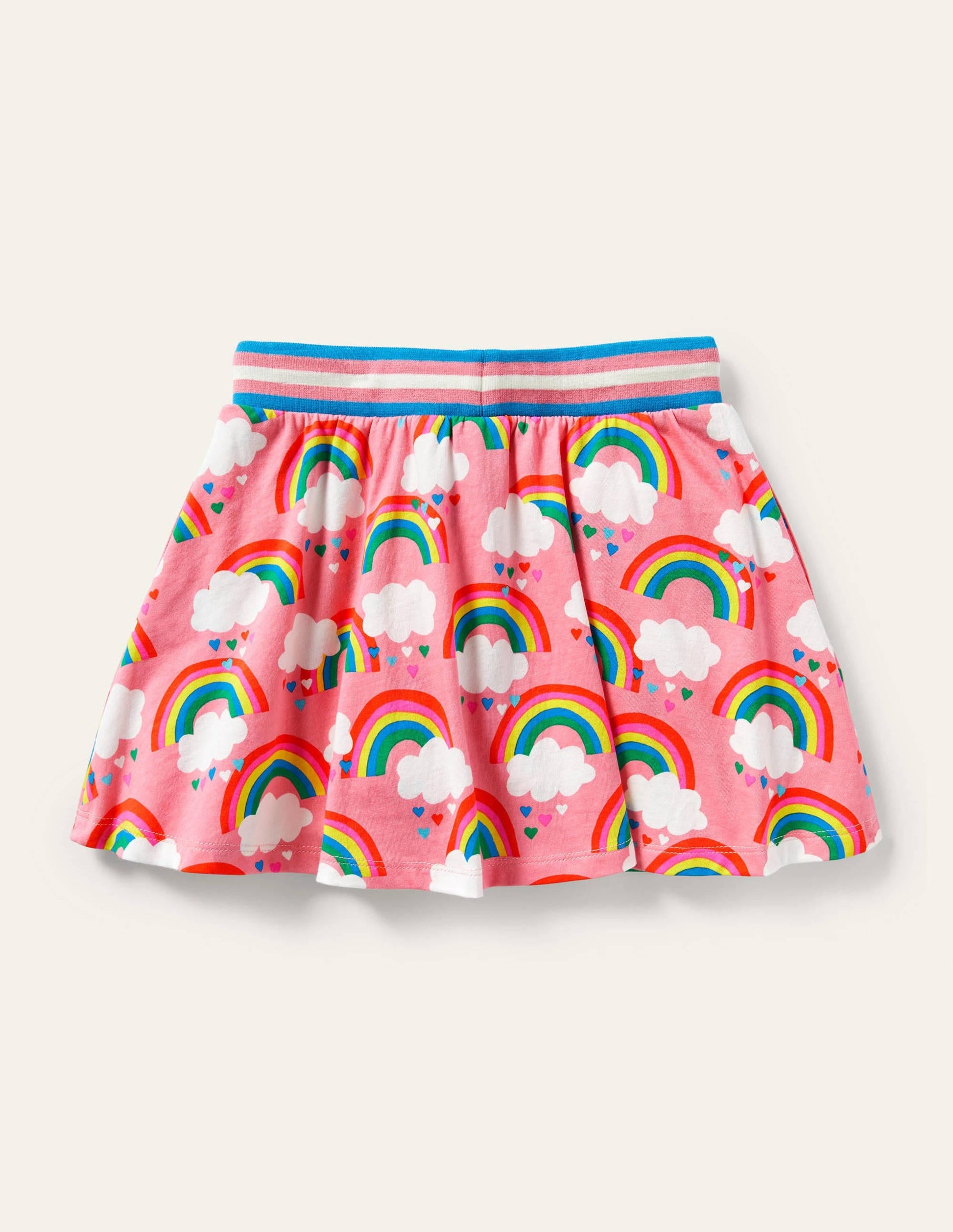 Printed Jersey Skort-Pink Lemonade Rainbows-2