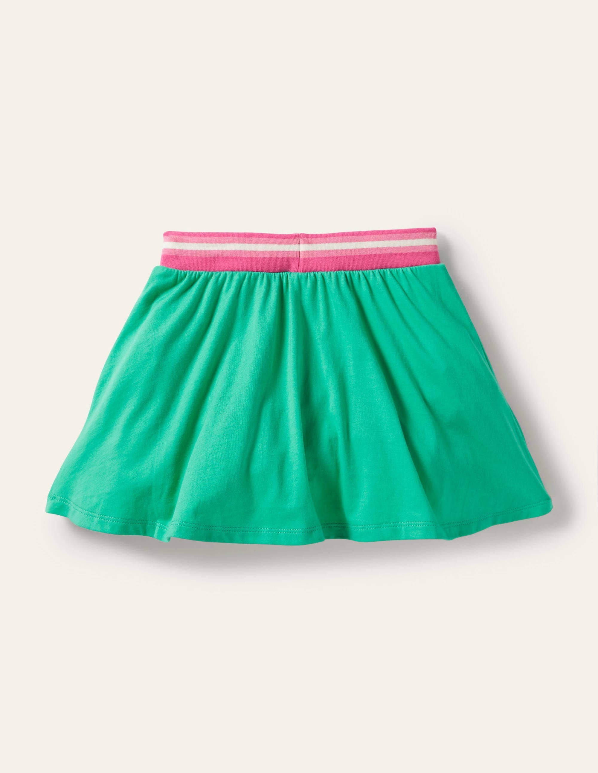 Appliqué Jersey Skort-Tropical Green Flamingo - Image 2