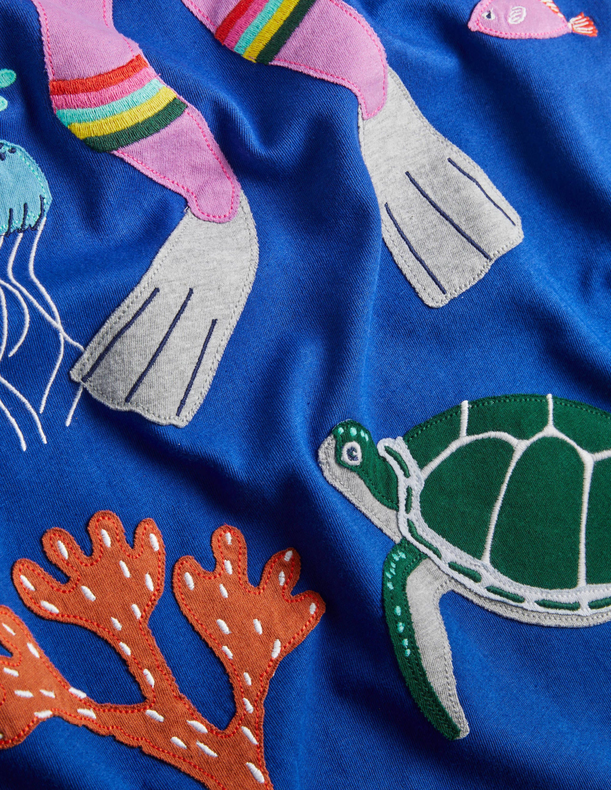 Fun Big Appliqué Dress-Blue Wave Diver - Image 3
