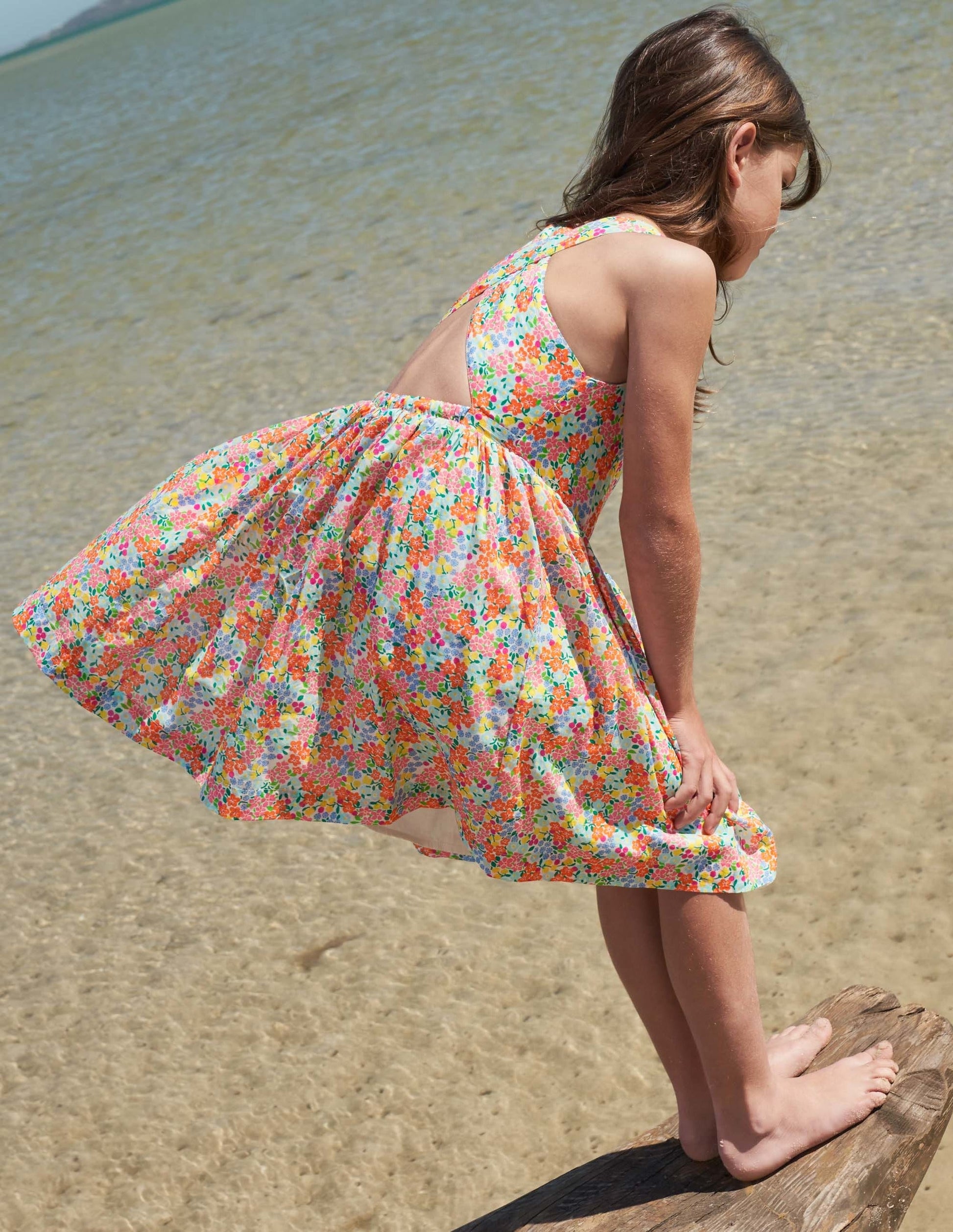 Cross-back Dress-Multi Tropical Floral-4