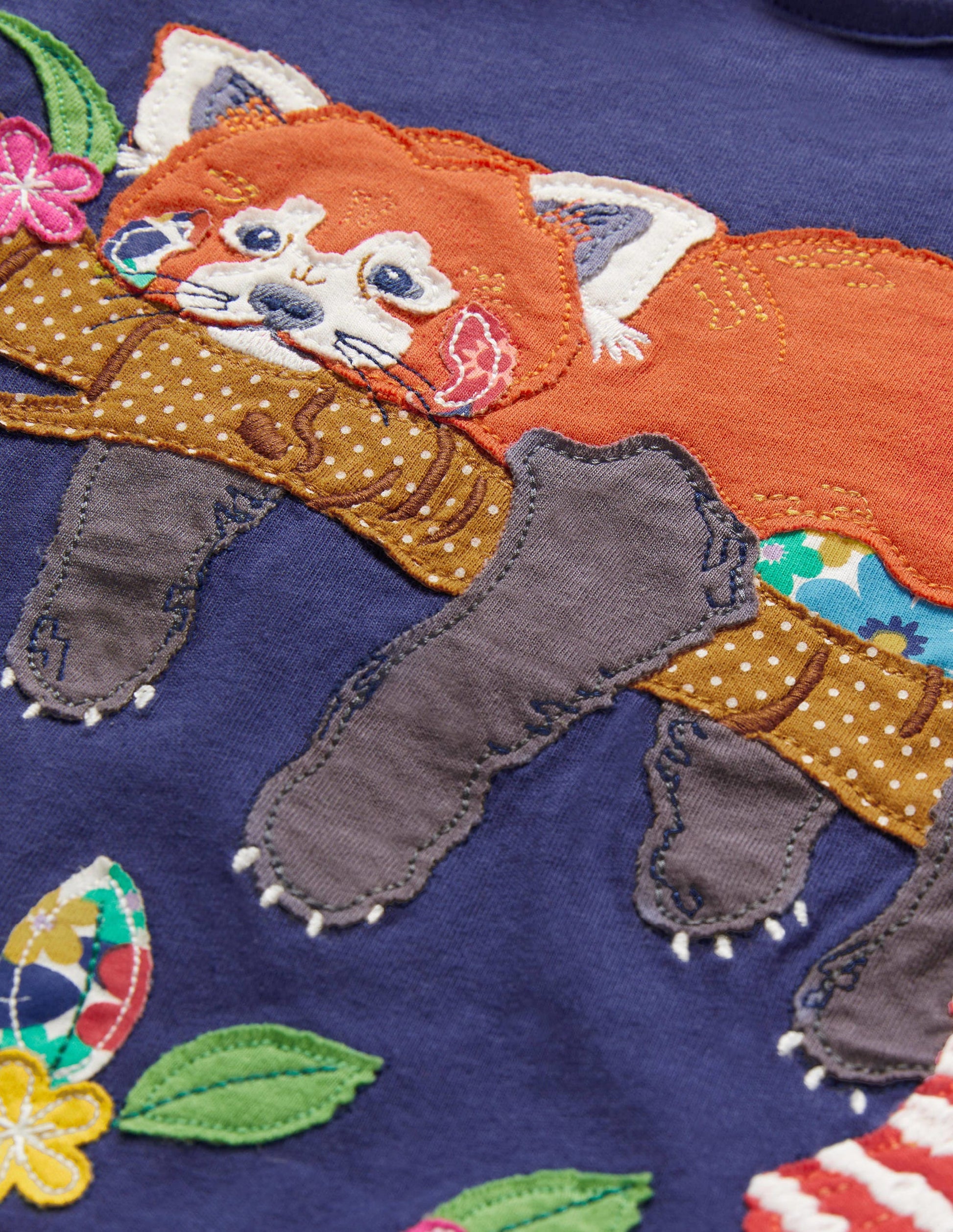 Short-sleeved Appliqué T-shirt-Starboard Red Panda-3