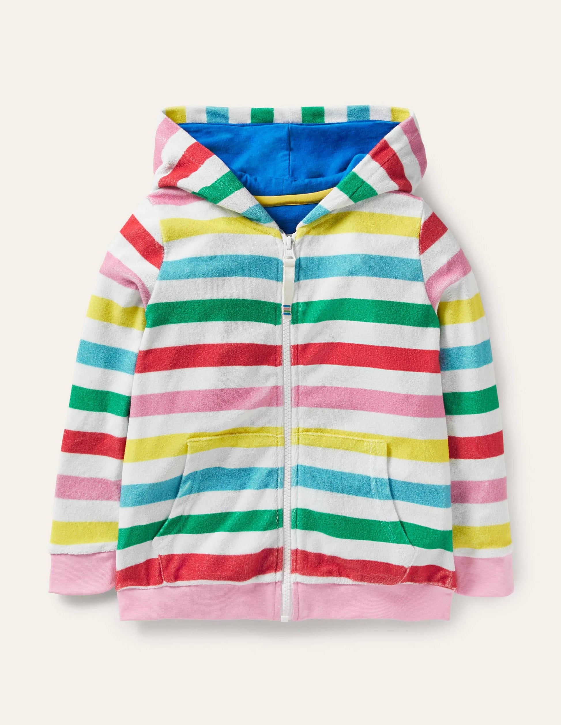 Towelling Hoodie-Multi Stripe-1