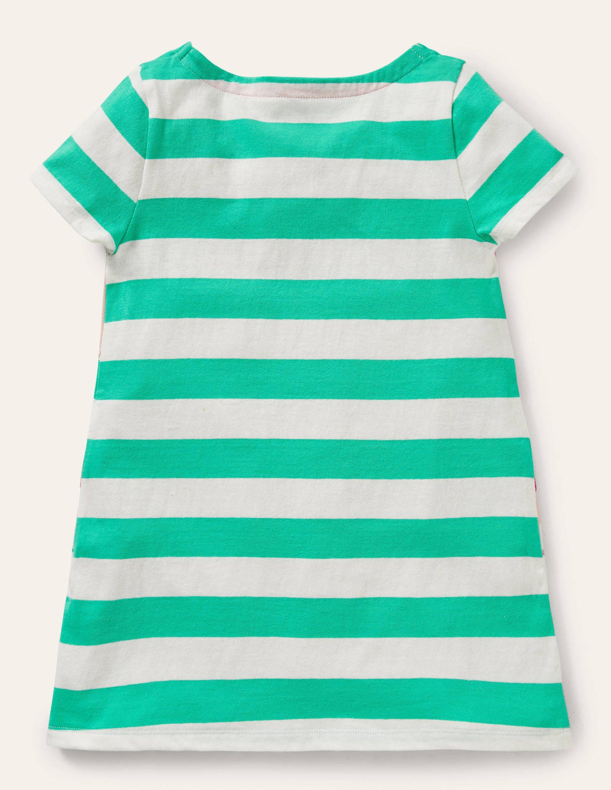 Short Sleeve Appliqué Tunic-Tropical Green/ Ivory Flamingo-2