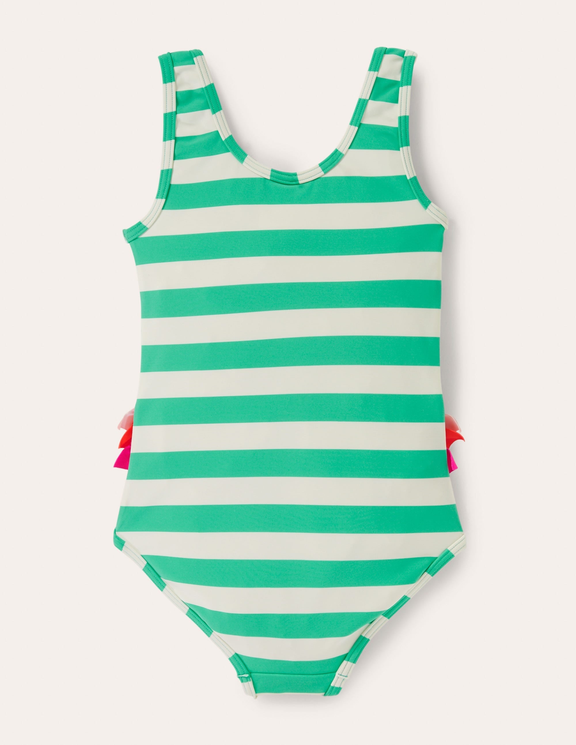 Fun Appliqué Swimsuit-Tropical Green/Ivory Flamingo - Image 2