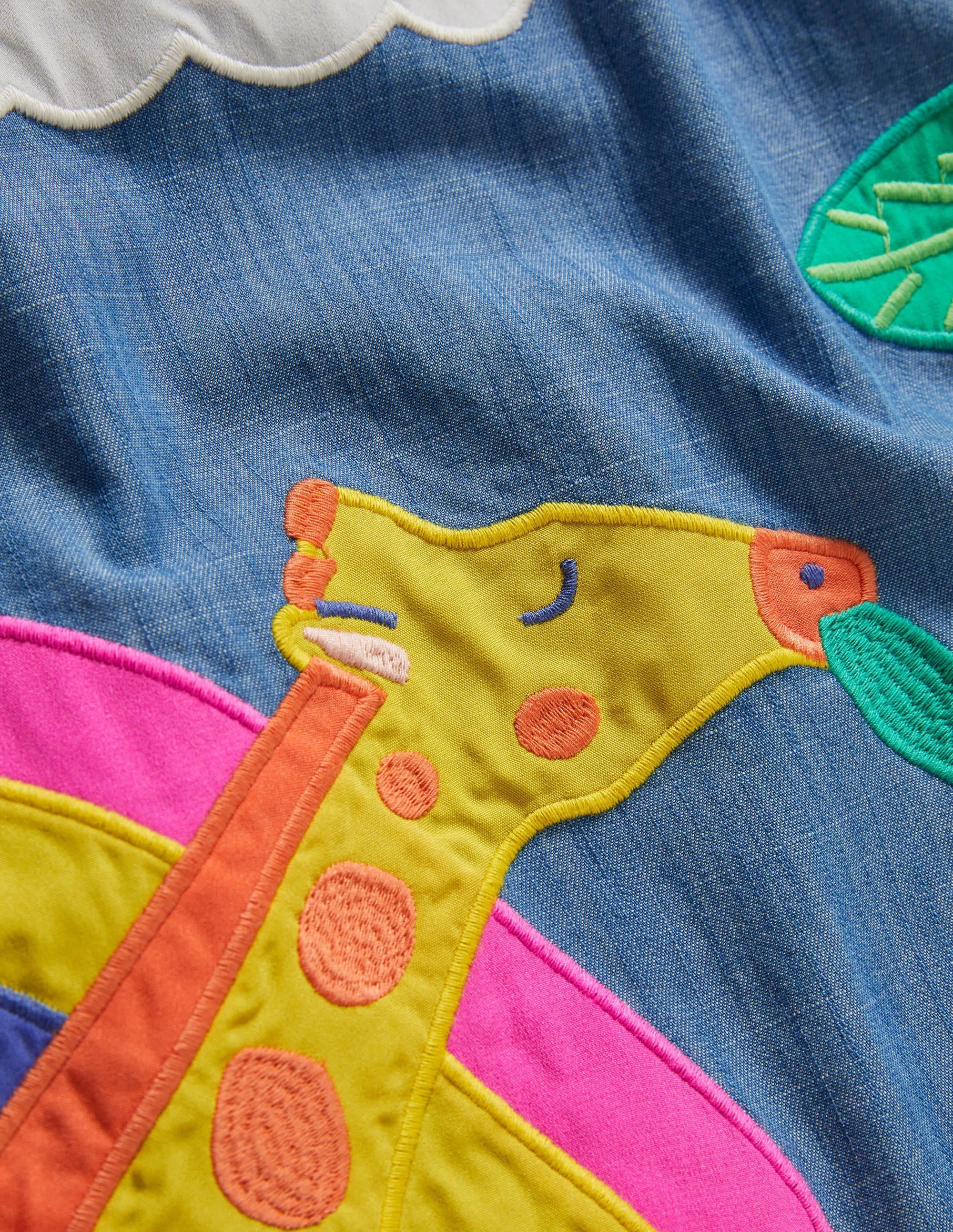 Chambray Giraffe Dress-Chambray Giraffes - Image 3