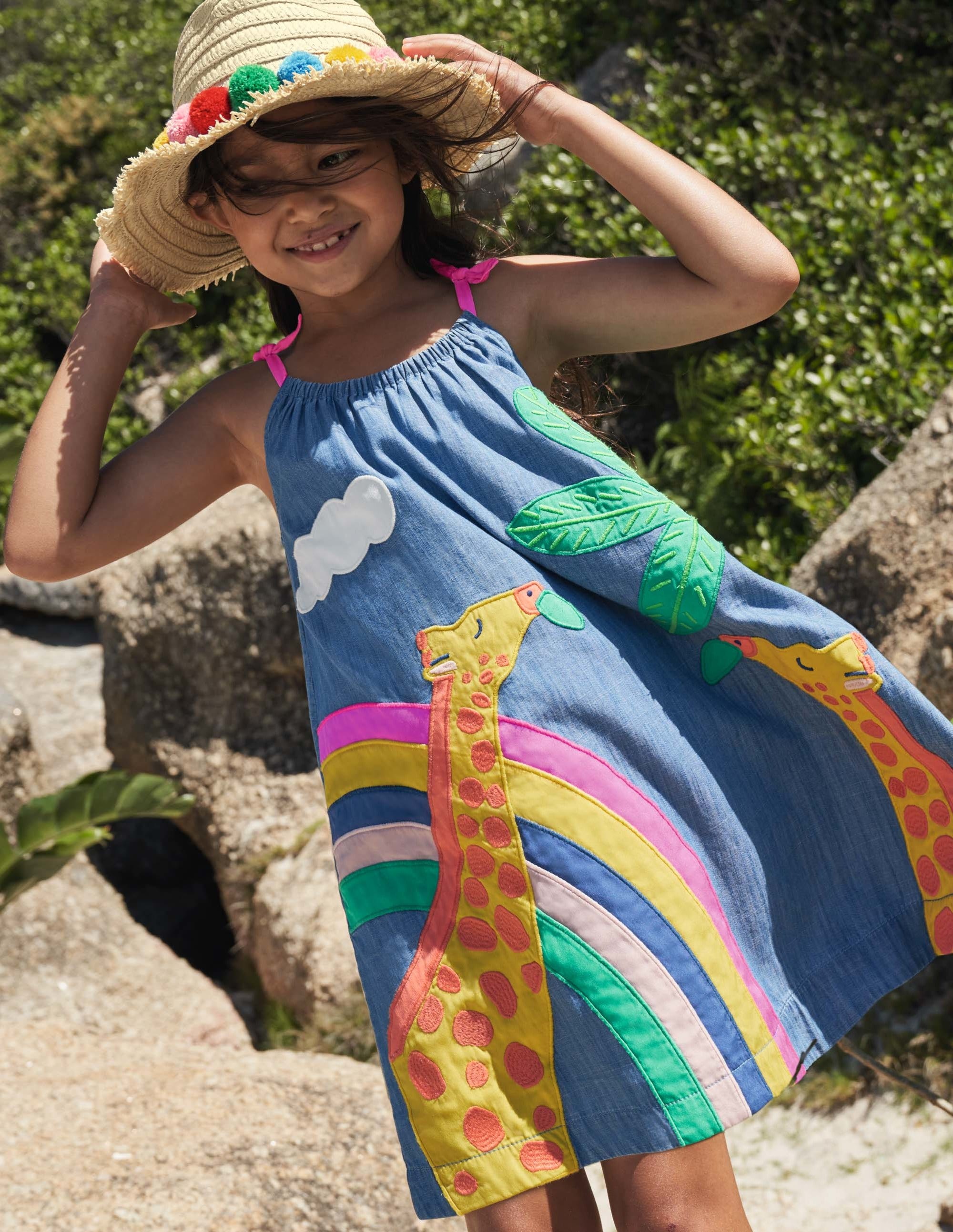 Chambray Giraffe Dress-Chambray Giraffes - Image 4