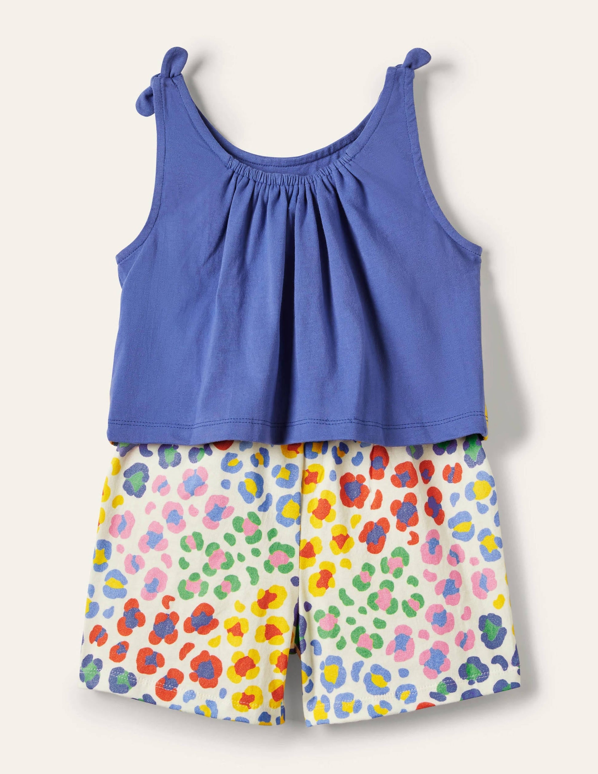 Big Appliqué Playsuit-Bluebell / Multi Leopard-2