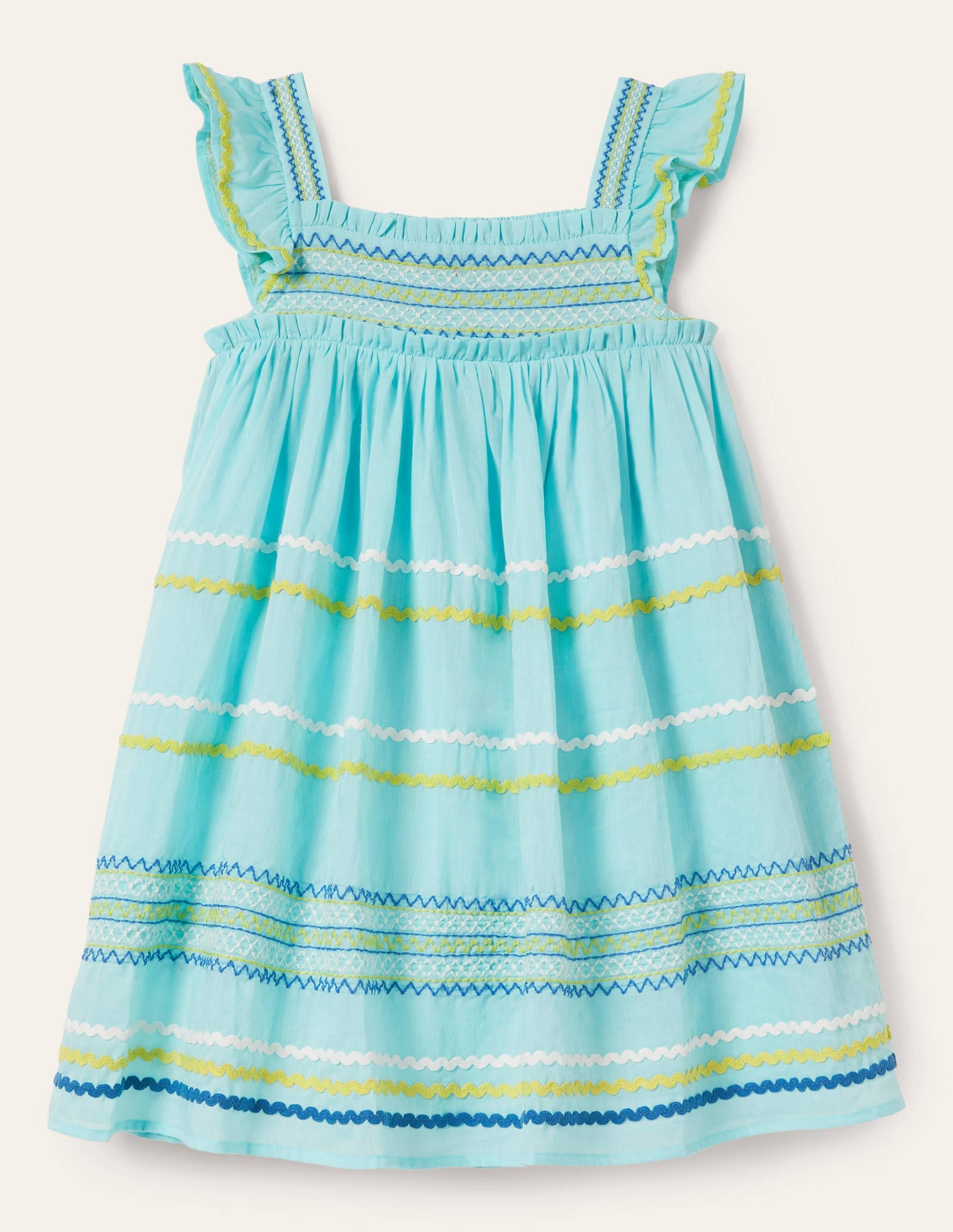 Embroidered Smock Dress-Georgian Blue - Image 1