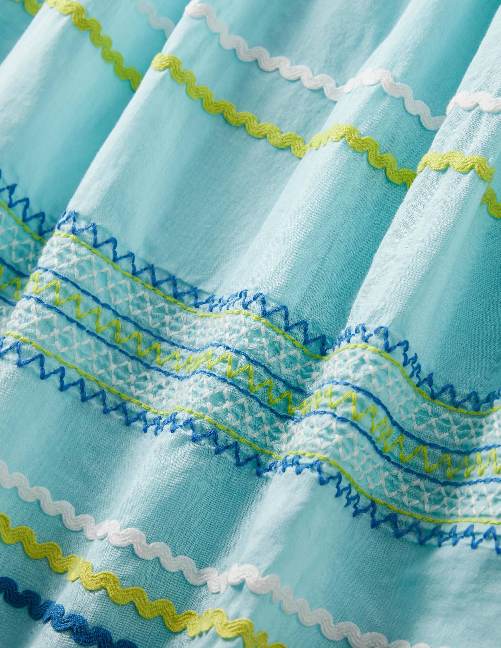 Embroidered Smock Dress-Georgian Blue - Image 3