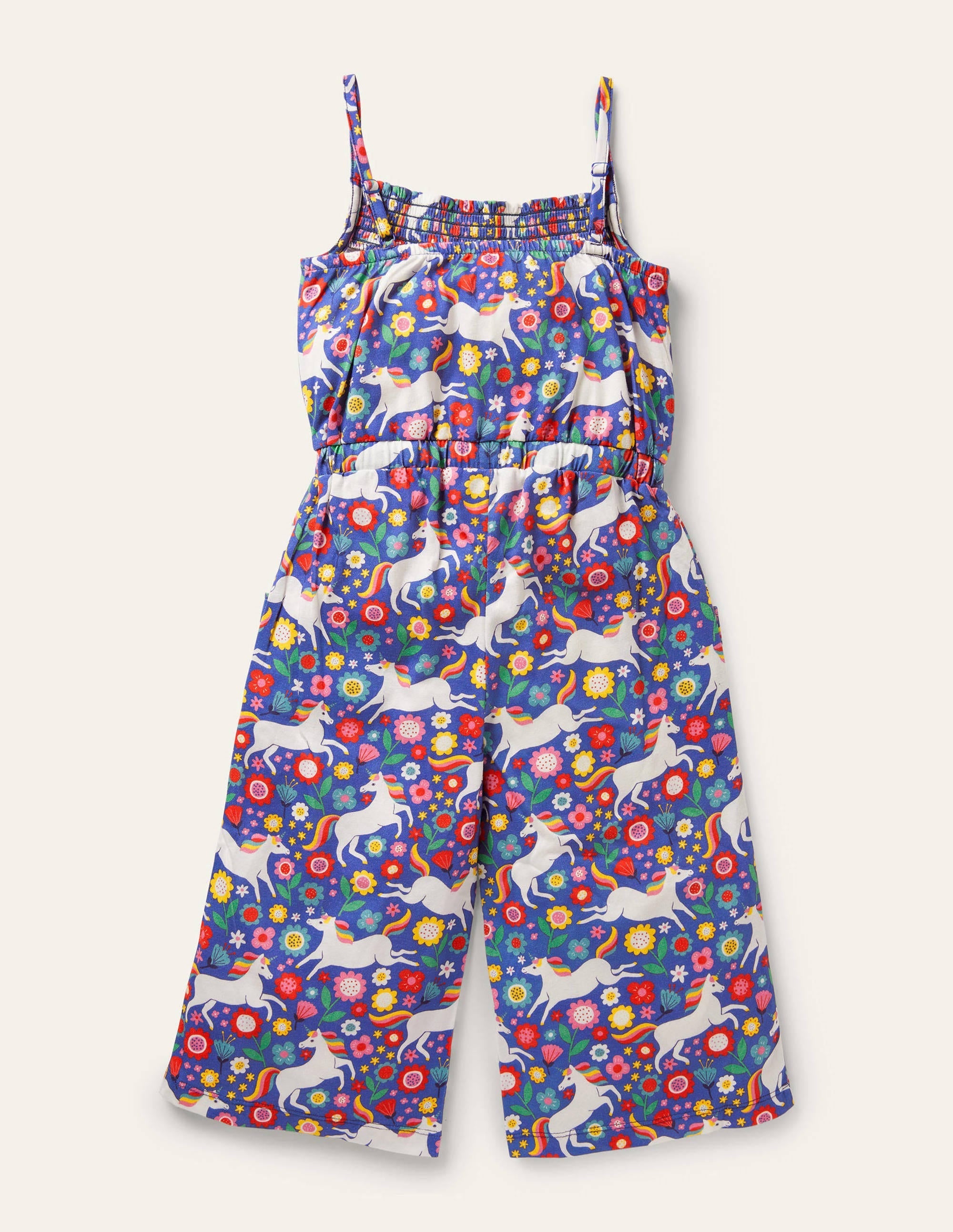 Wide Leg Jersey Jumpsuit-Bluebell Small Unicorn Floral - Image 2