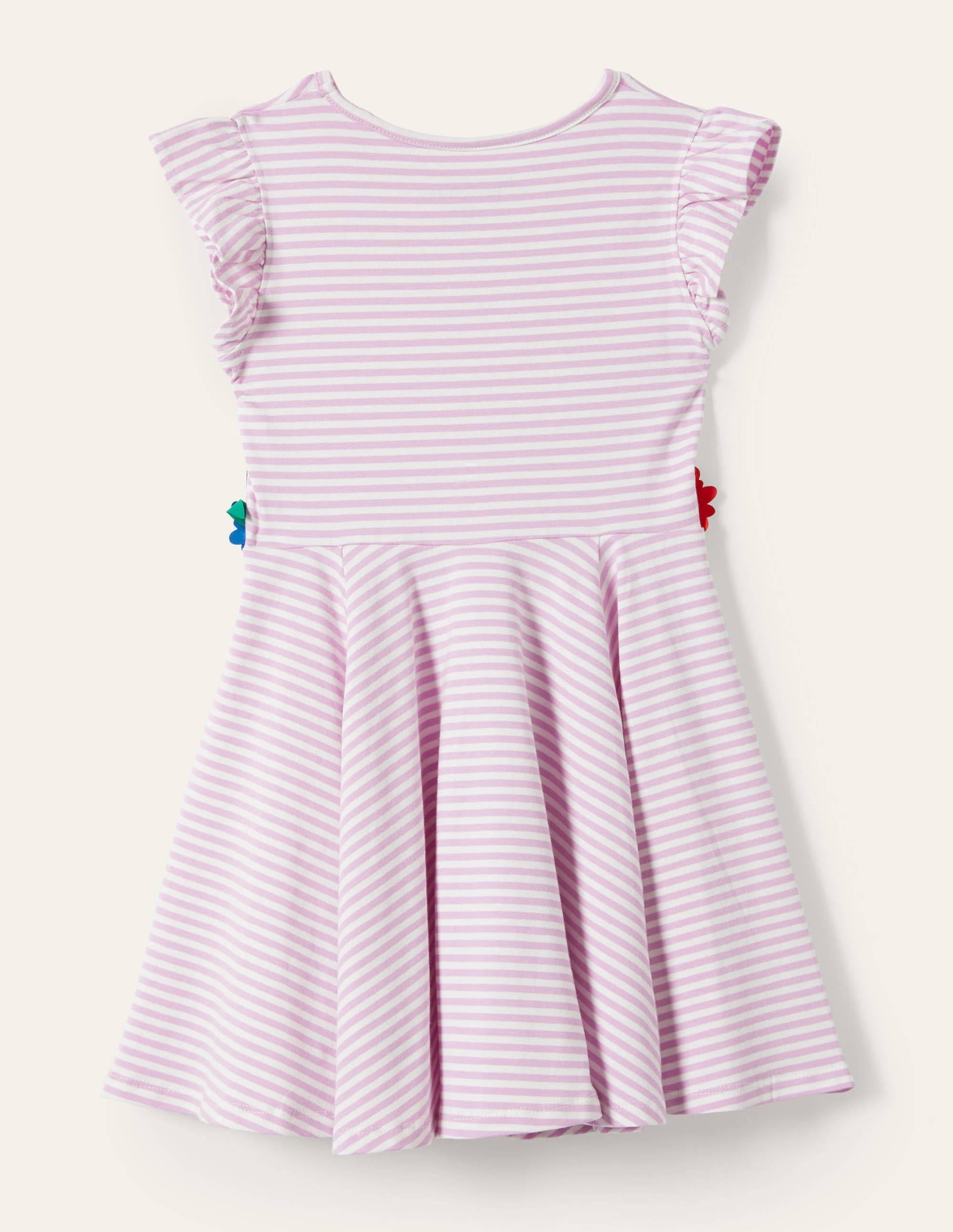 Frill Sleeve Twirly Dress-Rosebay Pink/Ivory - Image 2