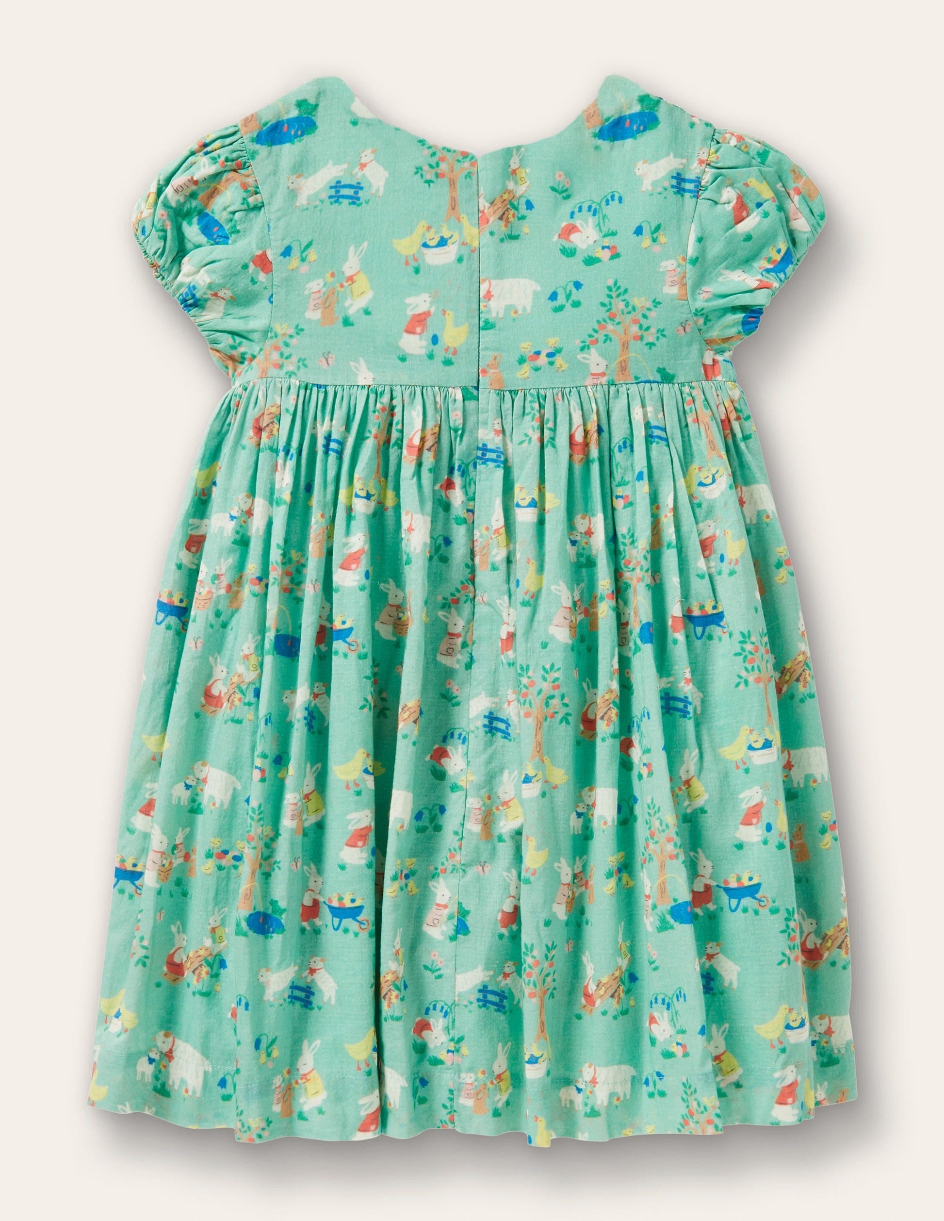 Smocked Dress-Fountain Green Spring Time-2