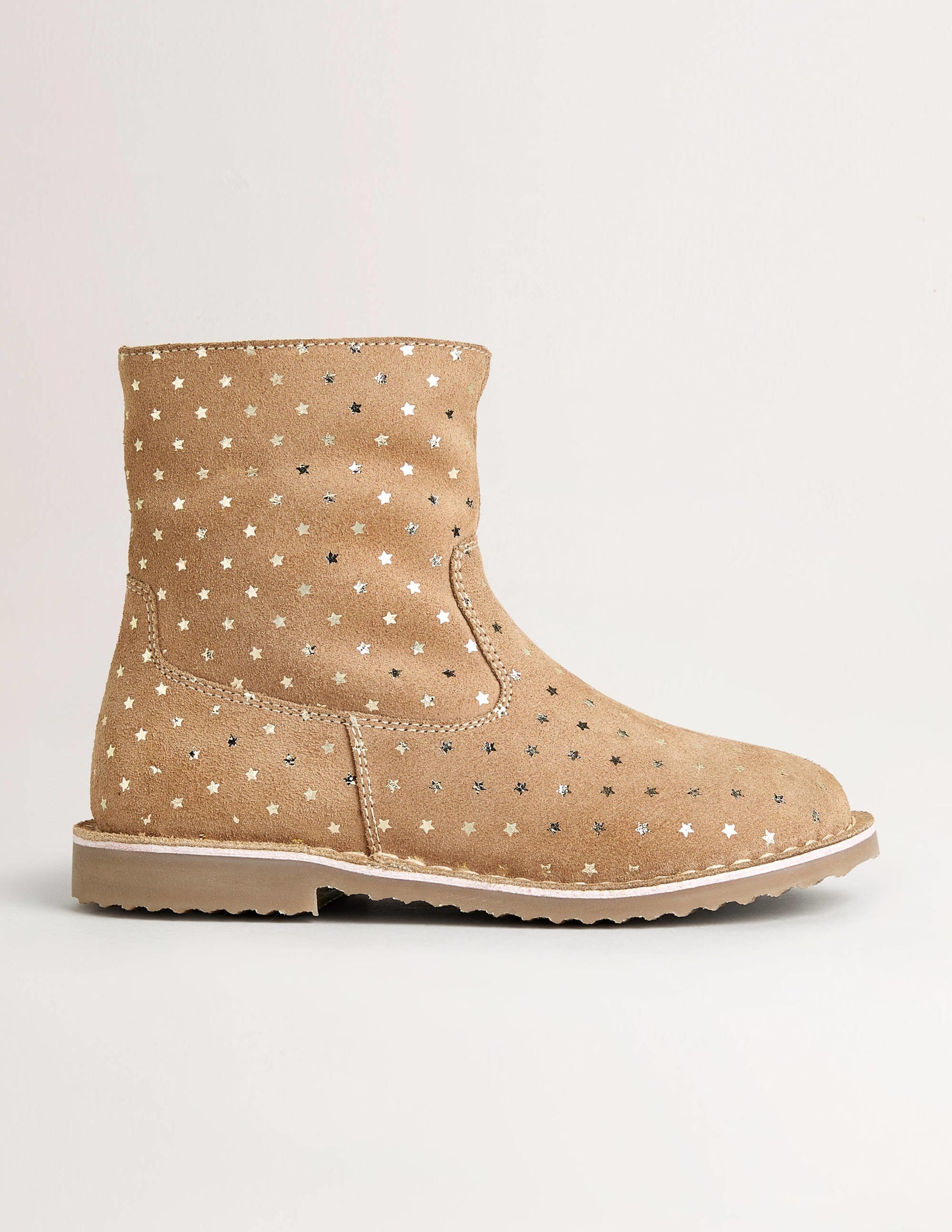 Cosy Short  Leather Boots-Taupe Star - Image 1