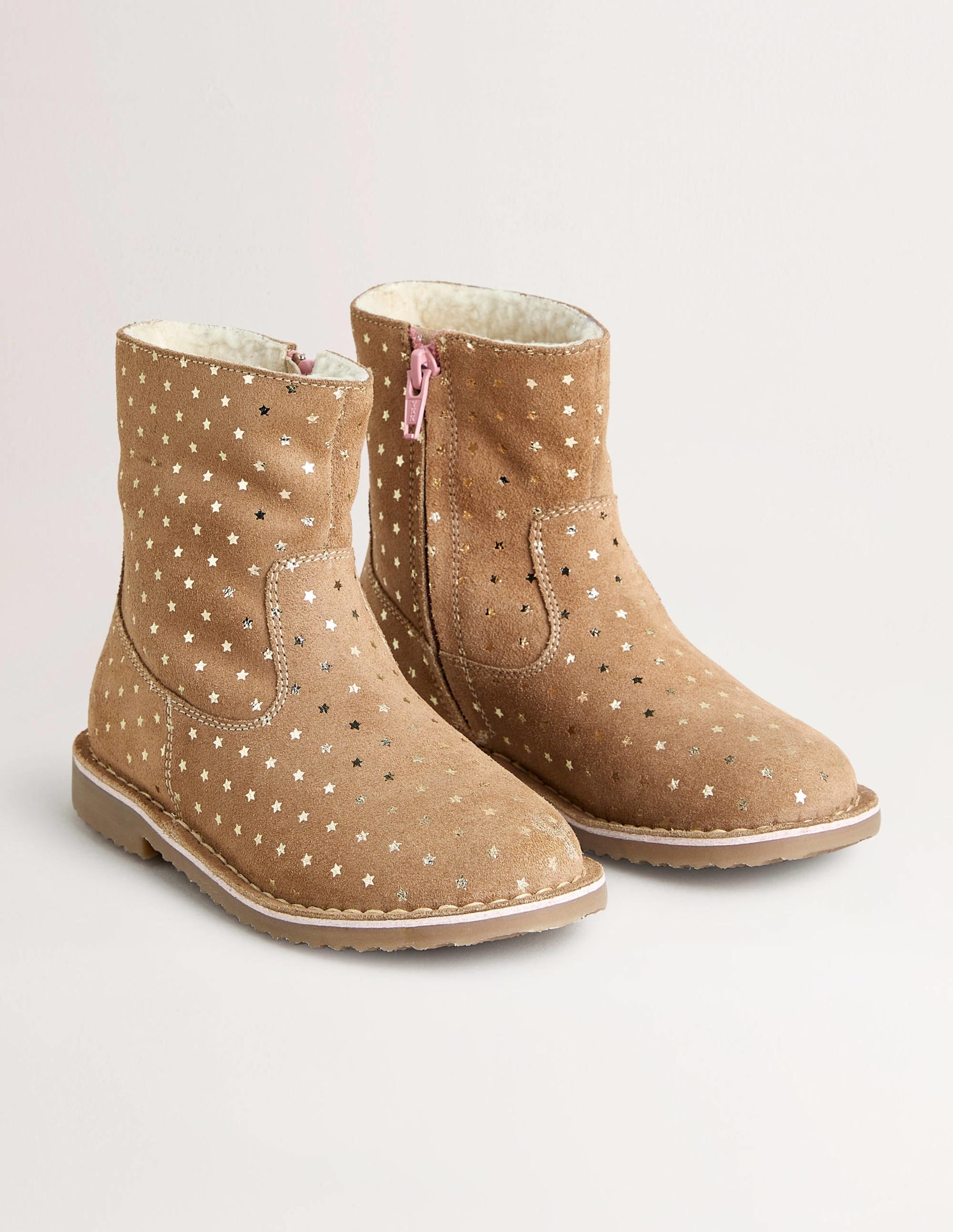Cosy Short  Leather Boots-Taupe Star - Image 2