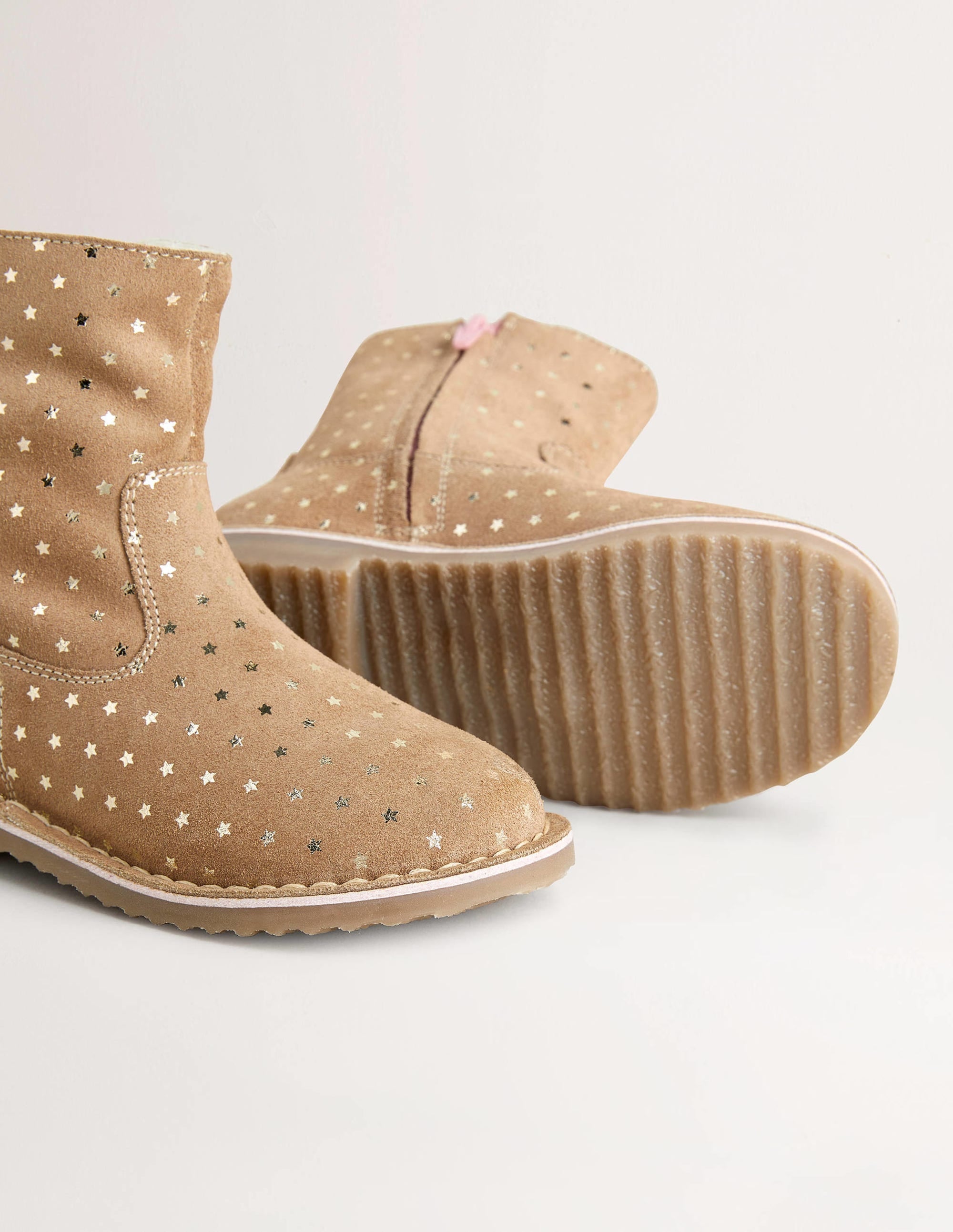 Cosy Short  Leather Boots-Taupe Star - Image 3