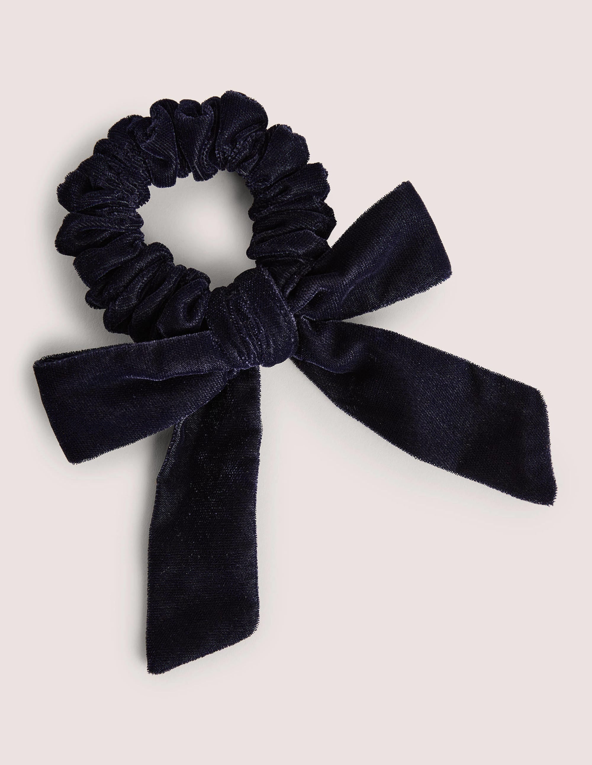 Bow Scrunchie-Navy Velvet - Image 1
